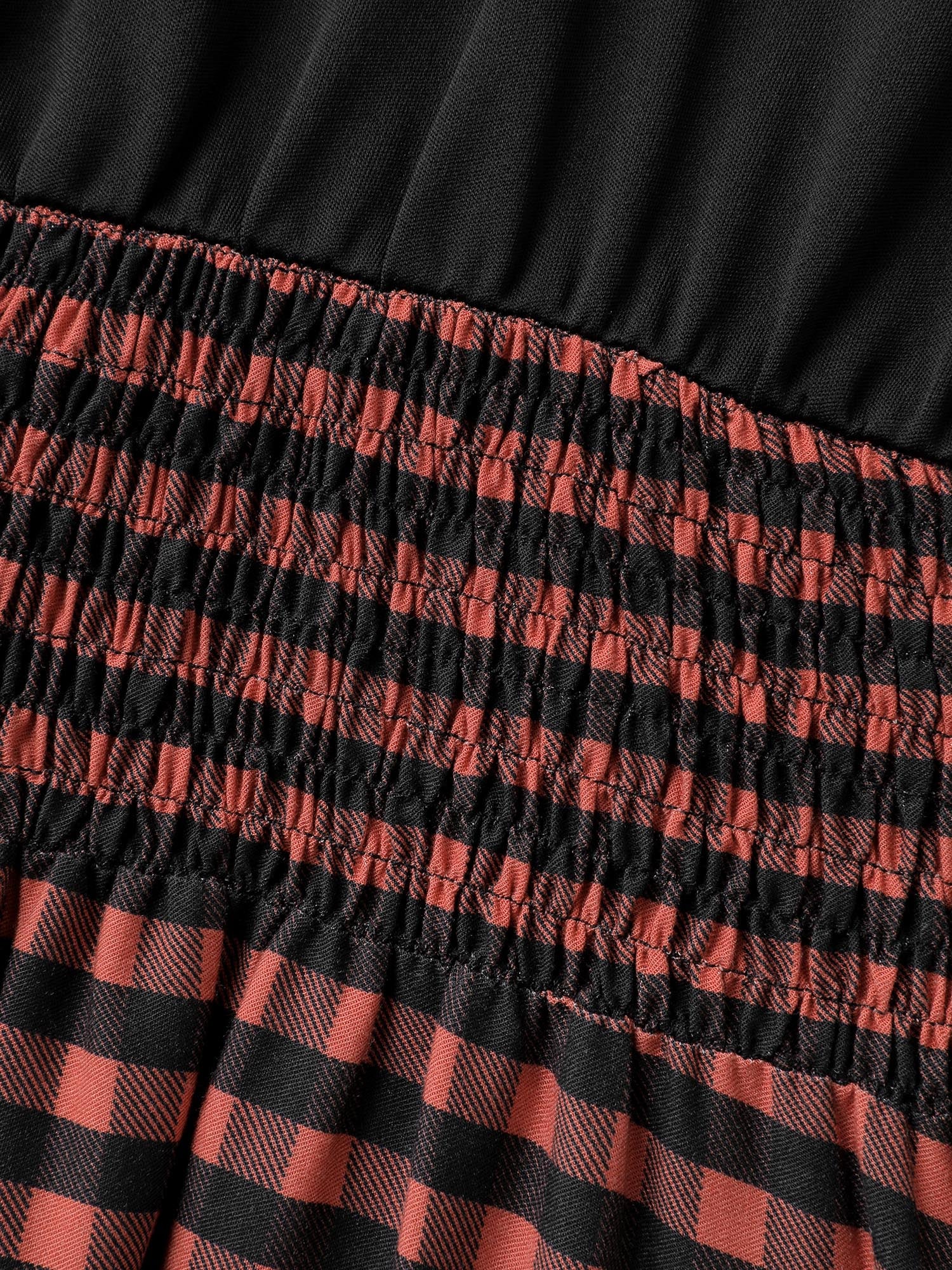 Halloween Plaid Print Crosstie Contrast Midi Dress - Image 6