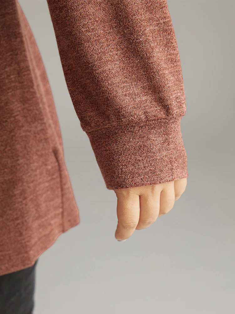 Plain Heather Plicated Detail T-shirt - Image 6