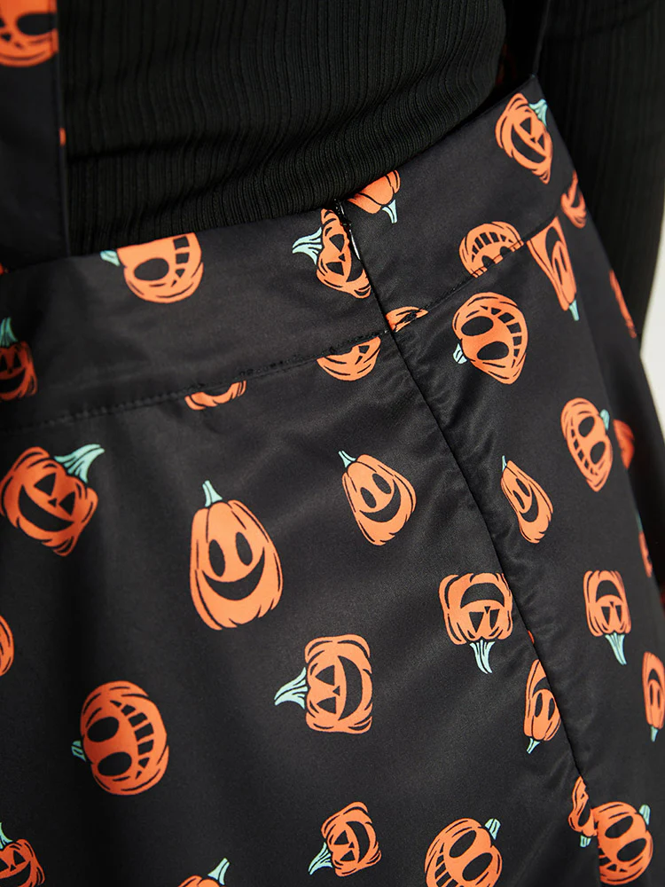 Halloween Pocket Pumpkin Print Overall Cami Dress - Image 10
