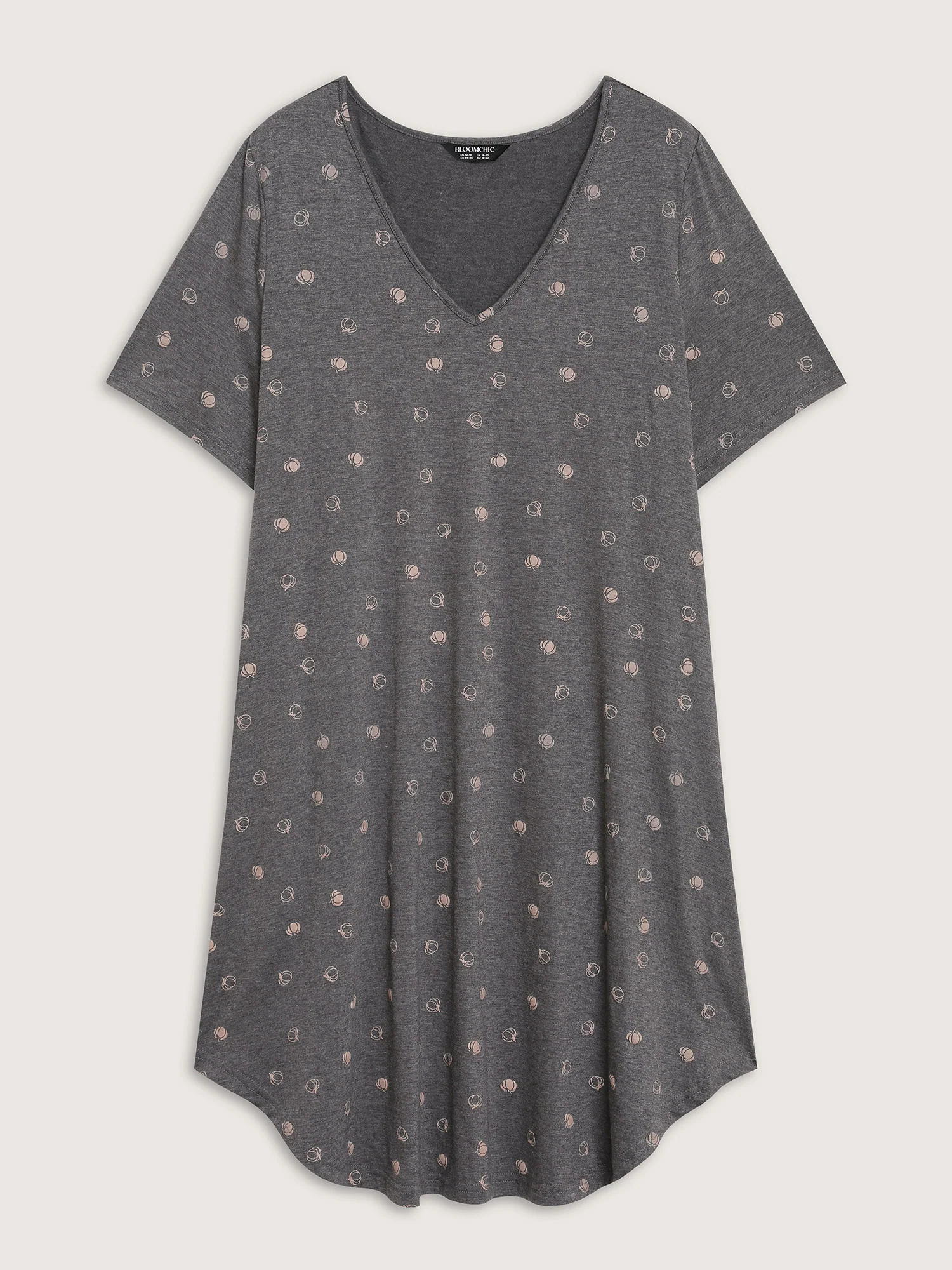 Halloween Print Stretchy V-Neck Lounge Dress - Image 7