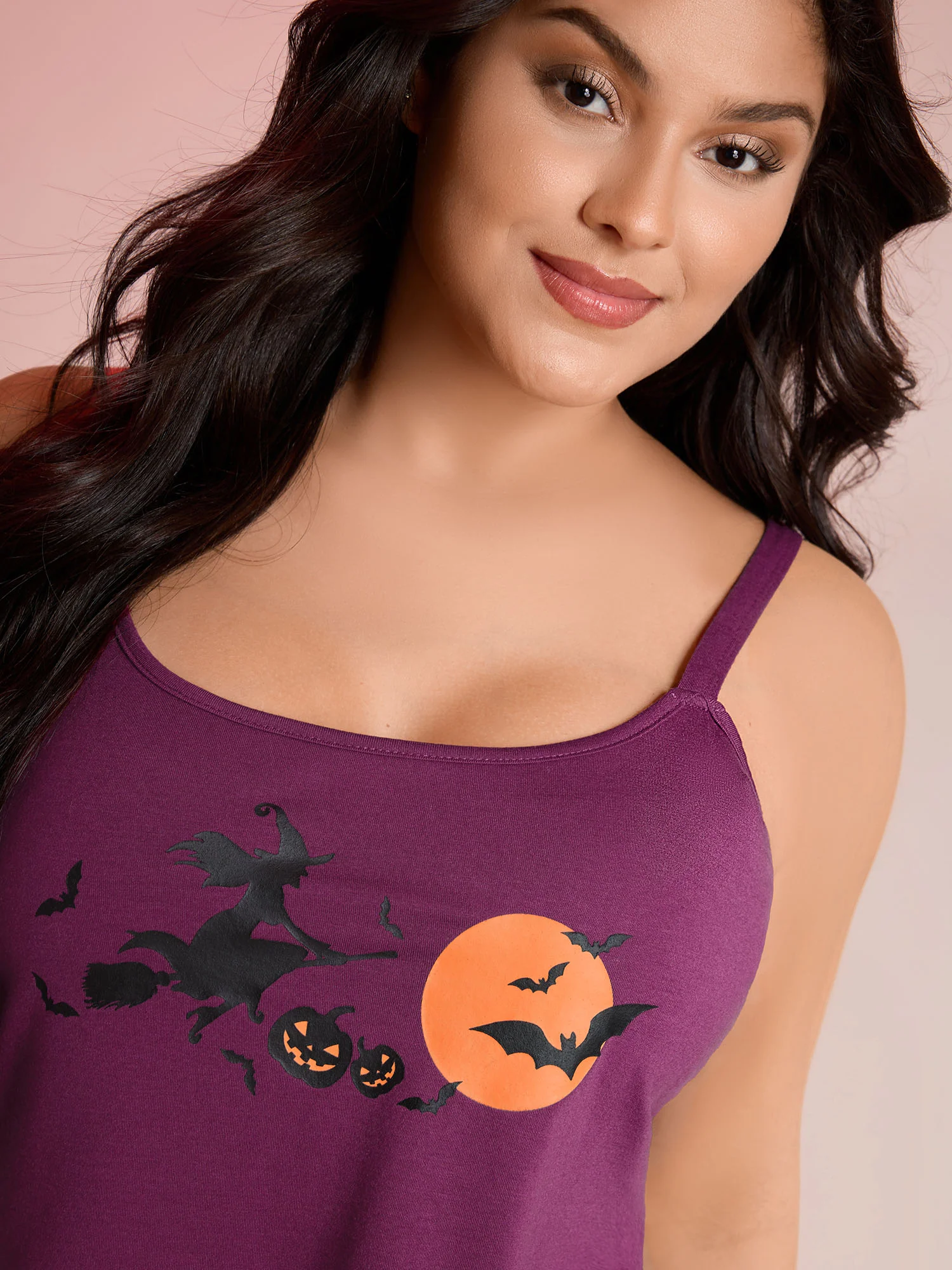 Halloween Print Stretchy Waist Loungewear Set - Image 2