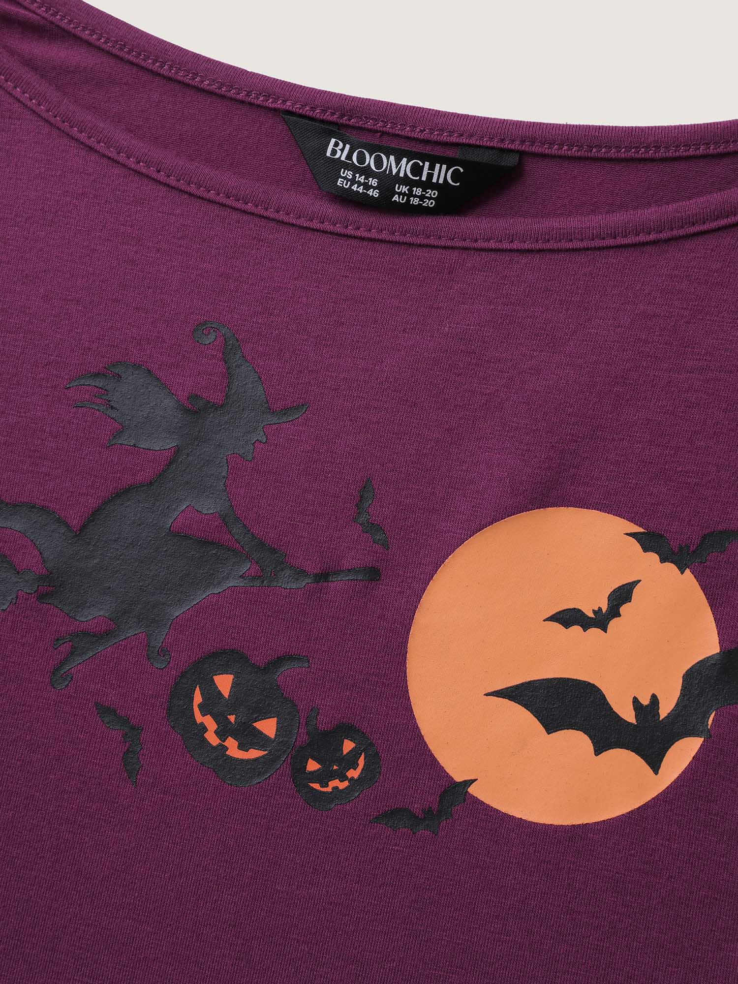 Halloween Print Stretchy Waist Loungewear Set - Image 8