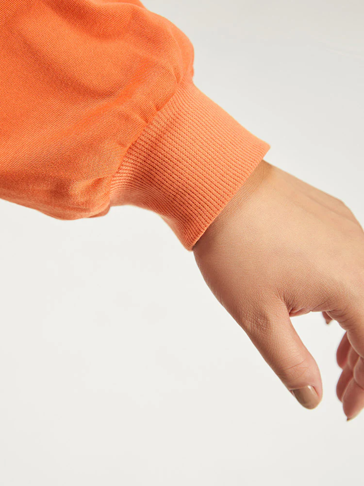 Halloween Pumpkin Crew Neck Elastic Cuffs Sweatshirt - Image 8