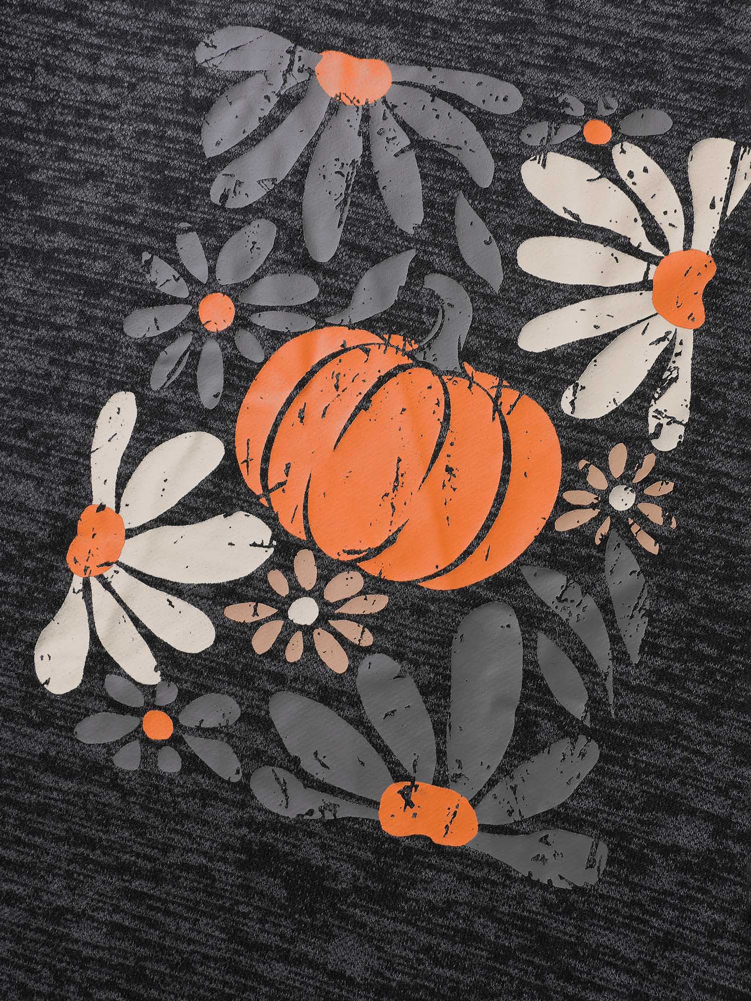 Halloween Pumpkin Floral Pockets Tunic Top - Image 5