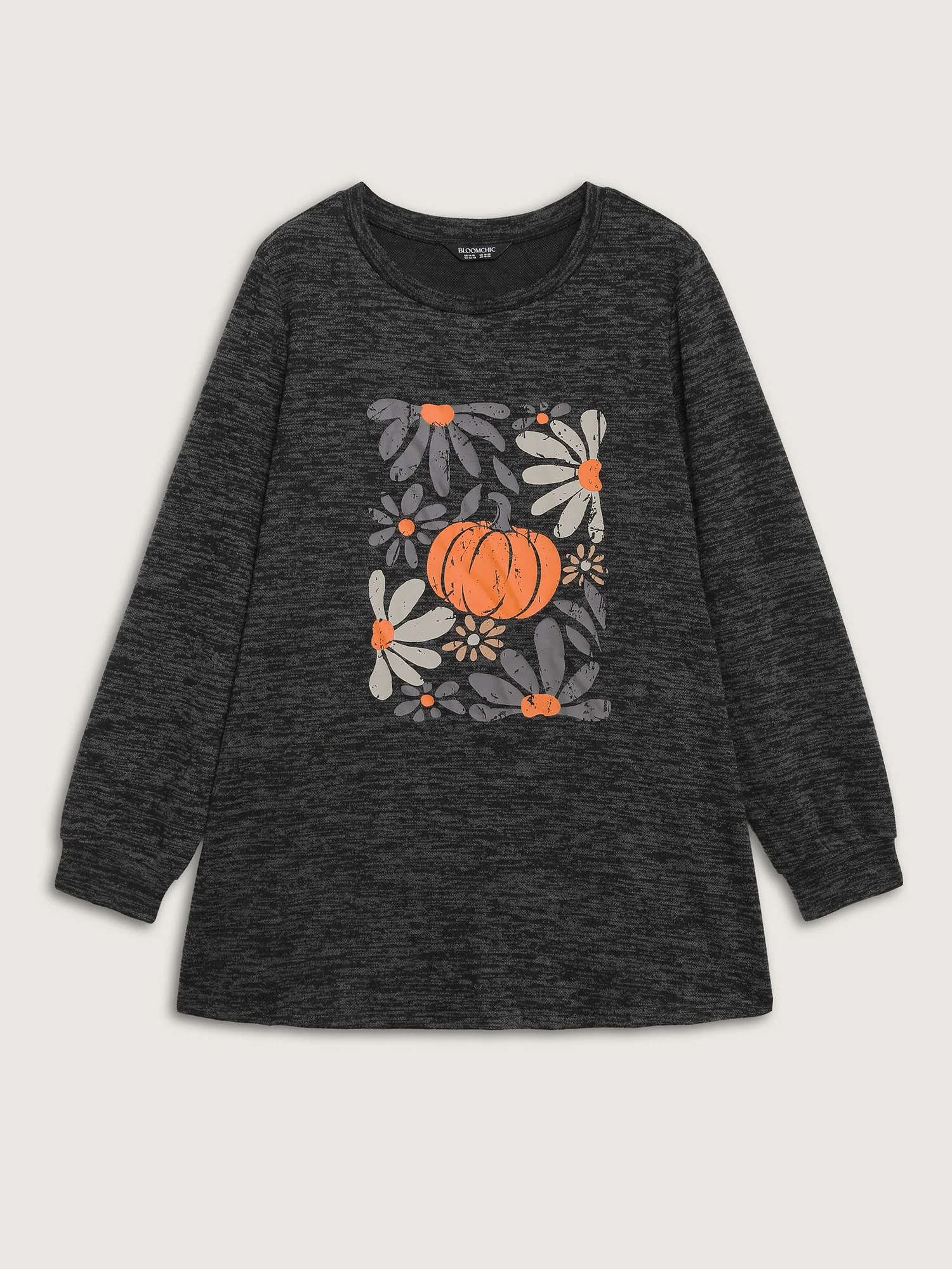 Halloween Pumpkin Floral Pockets Tunic Top - Image 7