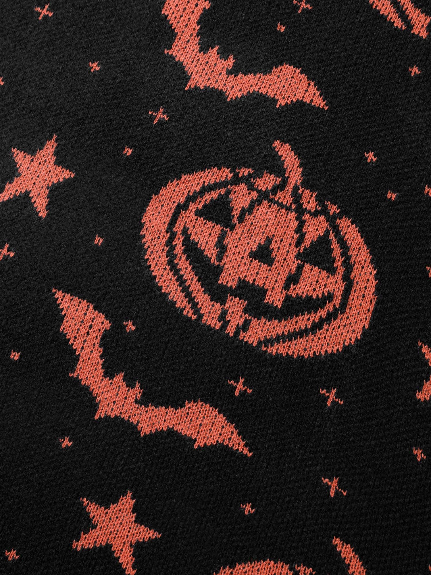 Halloween Pumpkin Print Crewneck Pullover - Image 5