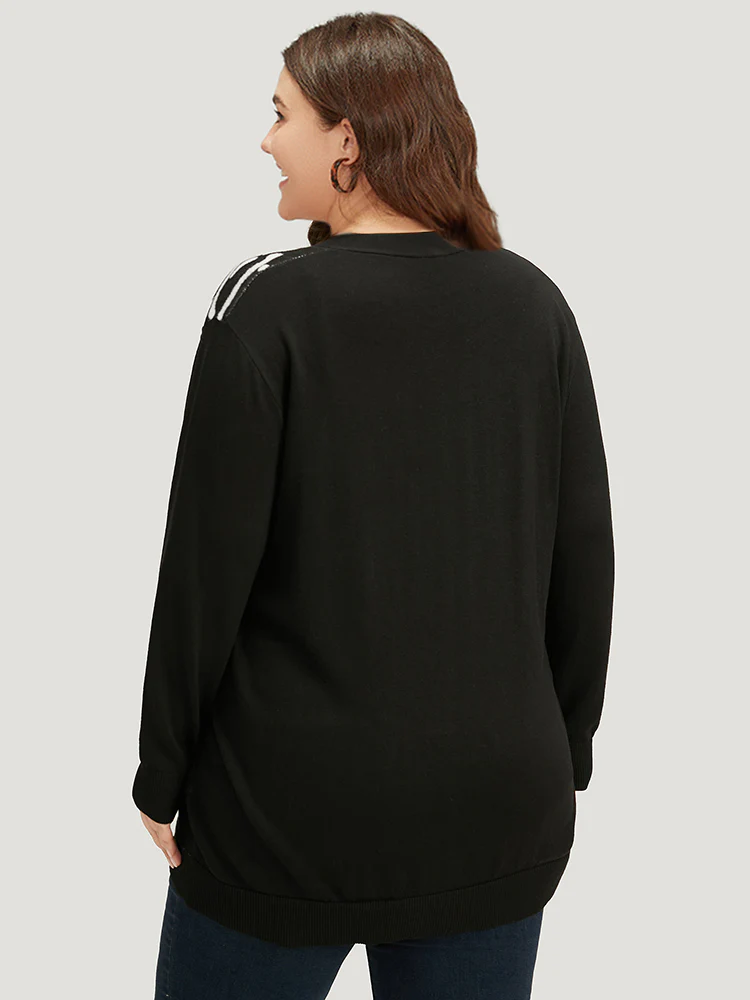 Halloween Skull Print Slightly Stretchy Cardigan - Image 2