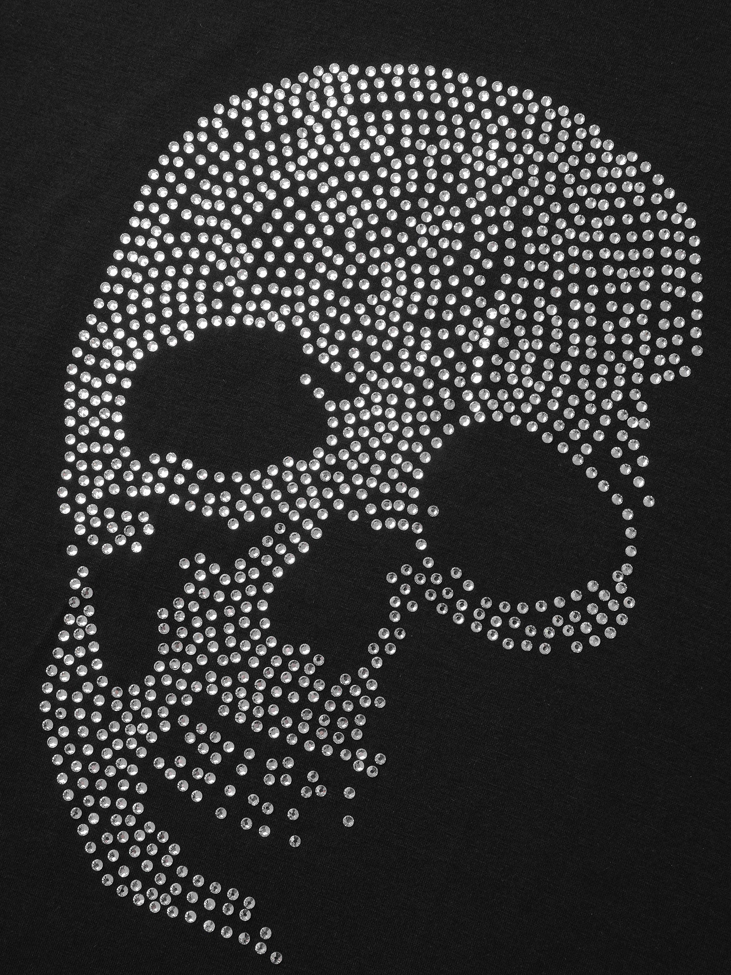 Halloween Skull Shimmery Rhinestones Lace T-Shirt - Image 6