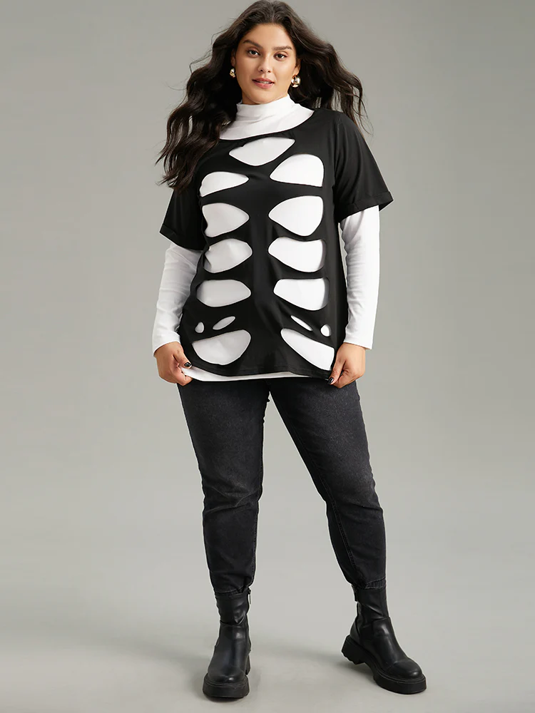 Halloween Solid Distressed T-shirt - Image 4