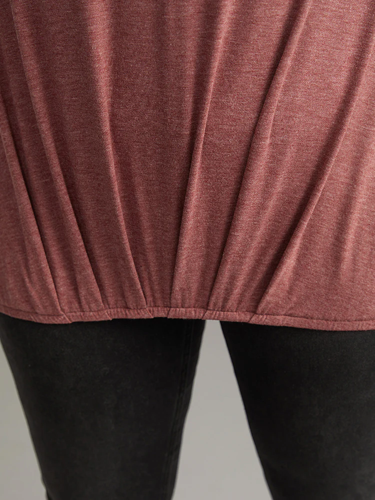 Halloween Solid Tab Sleeve Plicated Detail T-shirt - Image 8
