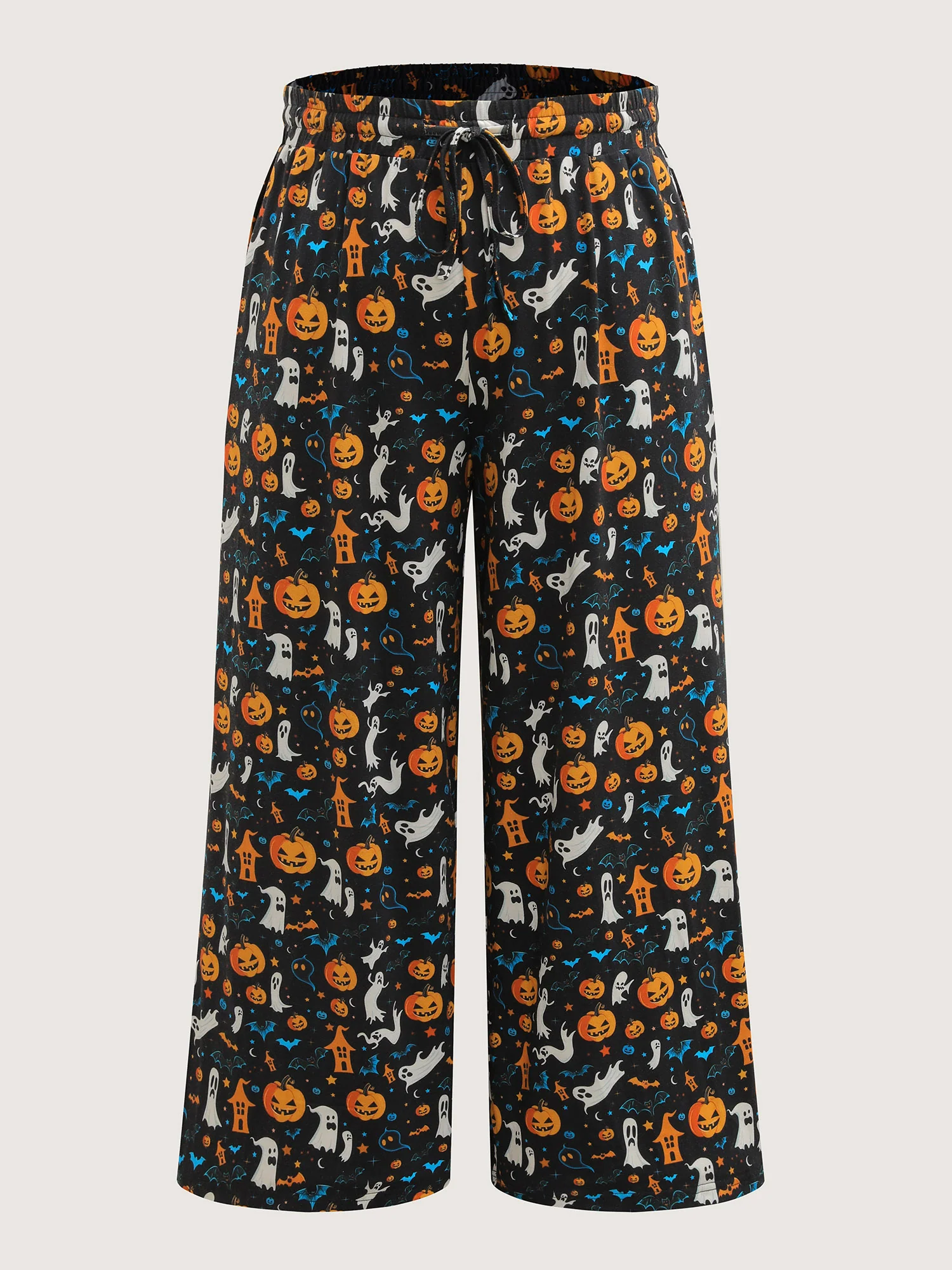 Halloween Spiced Print Waist-Tie Lounge Pants - Image 8