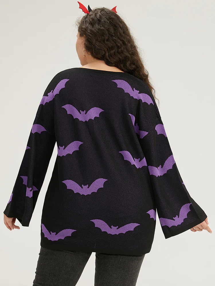 Halloween V Neck Bell Sleeve Pullover - Image 15