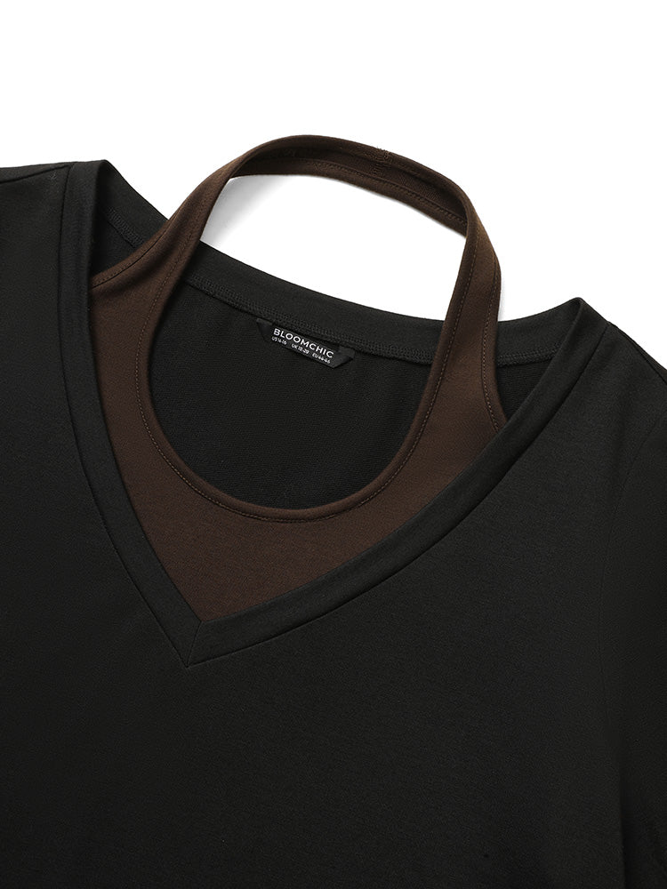 Halter 2-In-1 Patchwork Sweatshirt - Image 5