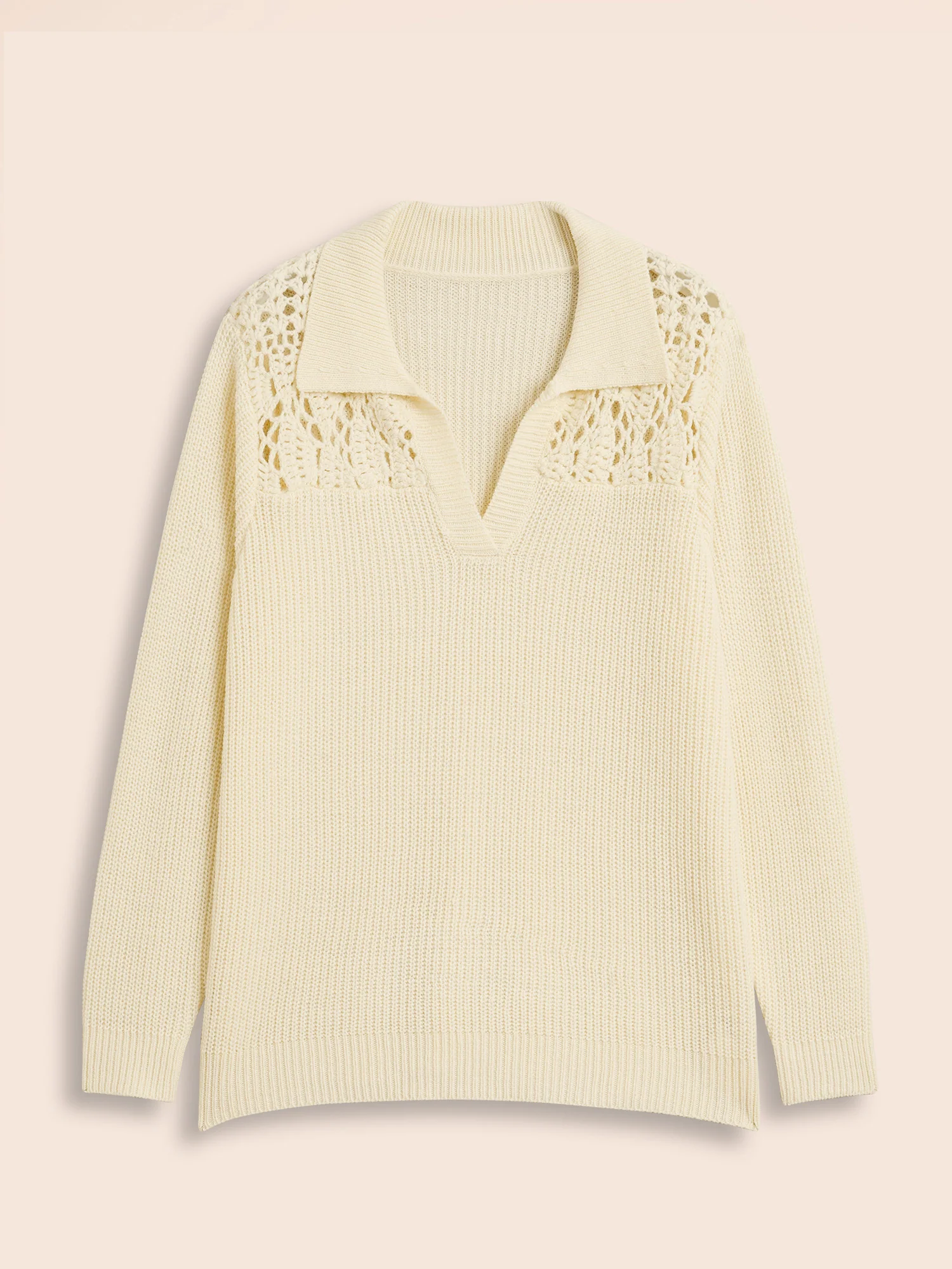Hand Crocheted Polo Collared Pullover - Image 8