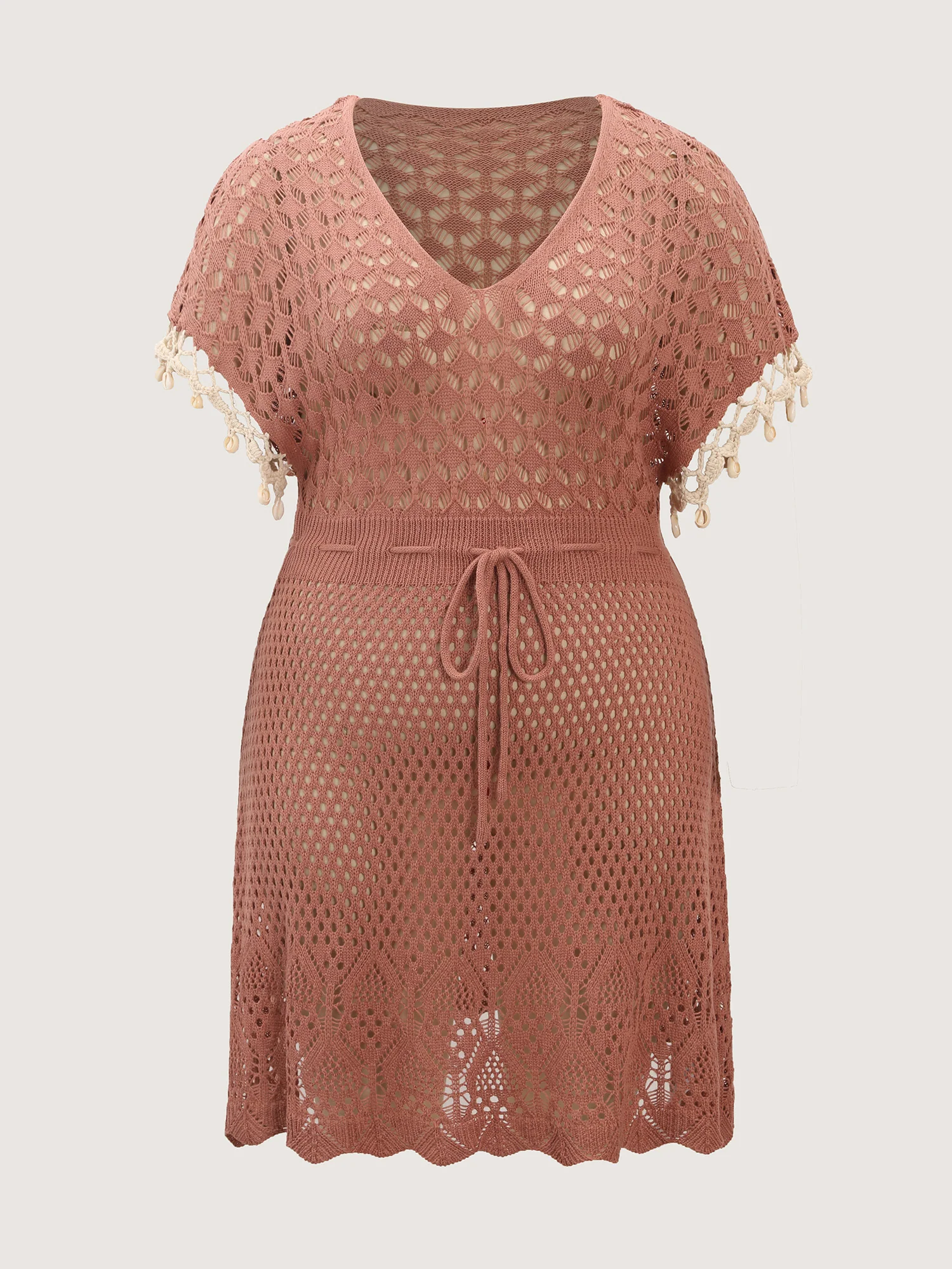 Hand Hooked Lace Waist-Tie Swim Cover-Up - Image 7