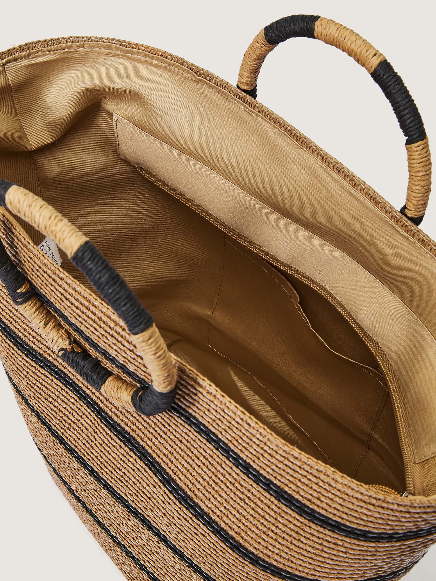 Hand Woven Color Contrast Shoulder Bag - Image 5