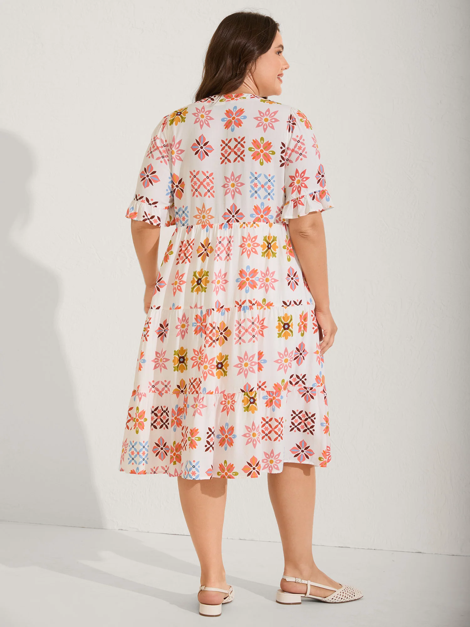 Handmade Block Print Tiered Mini Dress - Image 4