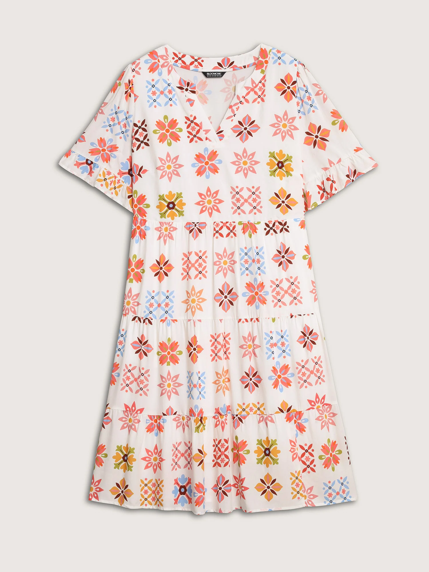 Handmade Block Print Tiered Mini Dress - Image 7