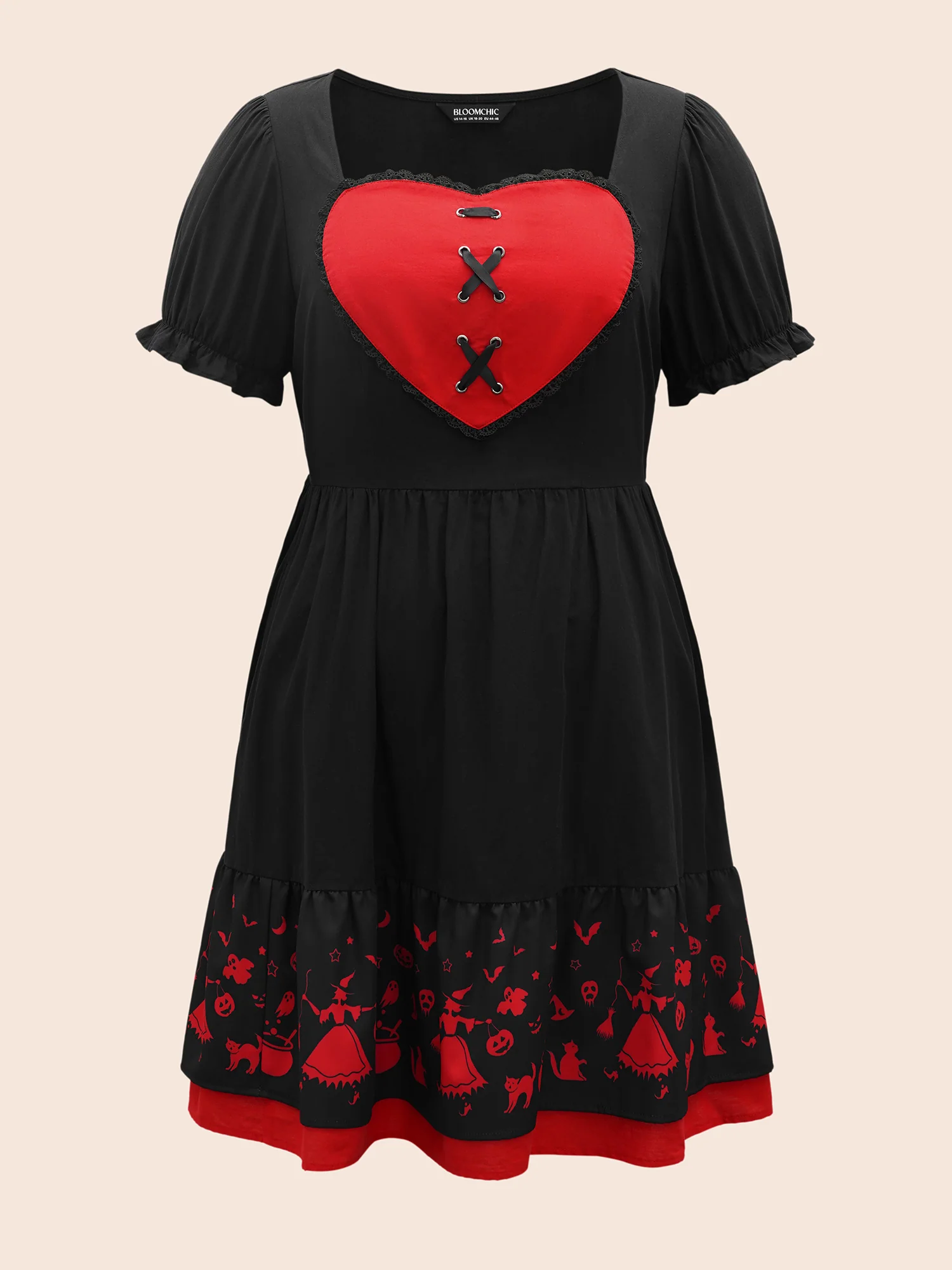 Sweet Romance Heart Motif Midi Dress - Image 6