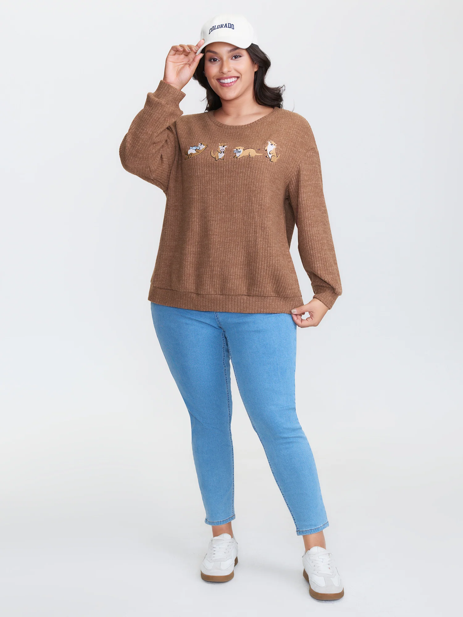 Happy Otter Embroidered Sweatshirt - Image 3