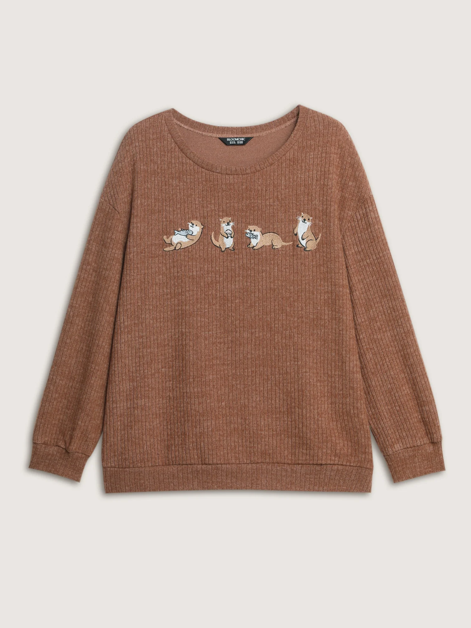 Happy Otter Embroidered Sweatshirt - Image 7