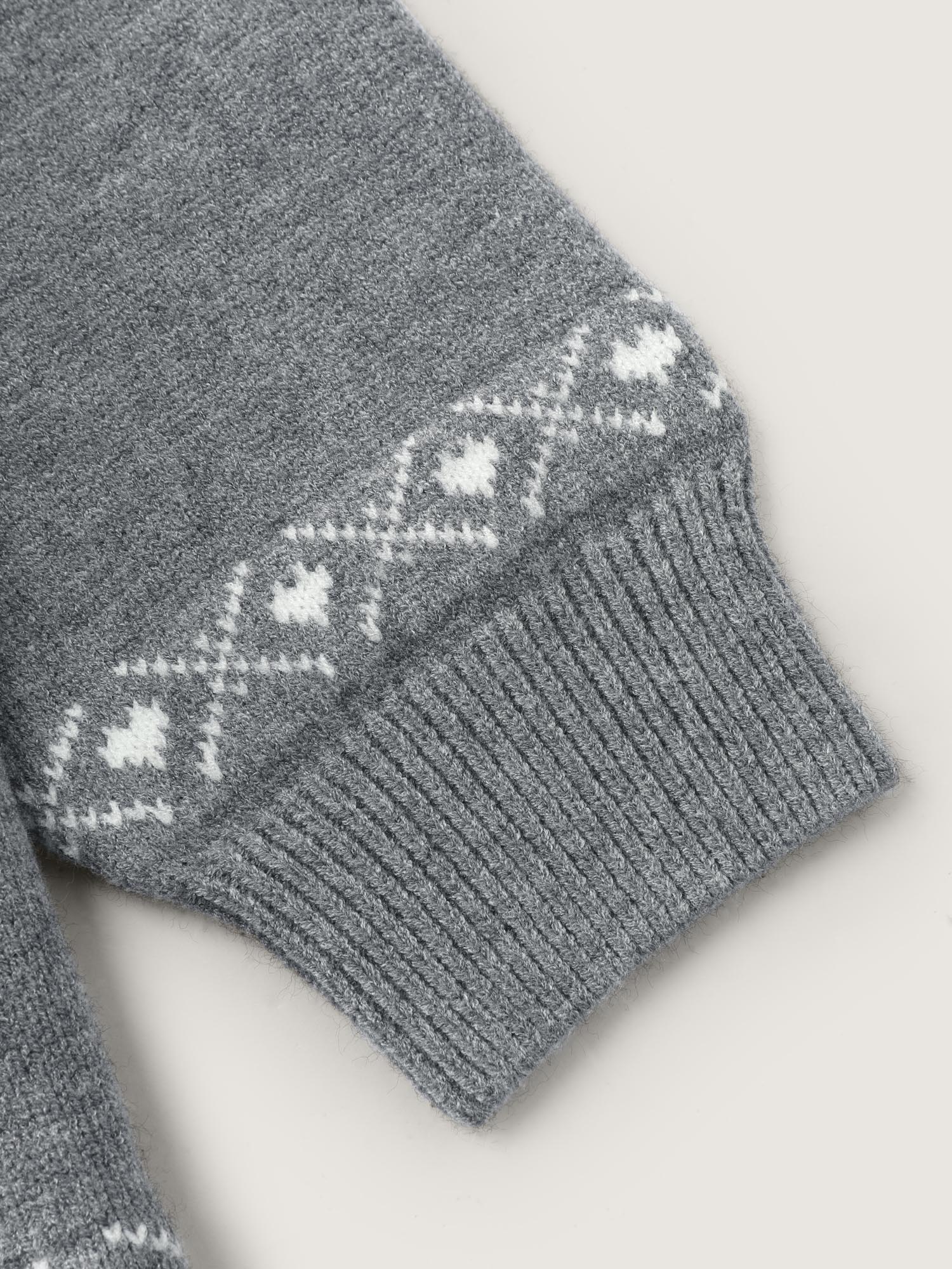 Happy Animal Pattern Jacquard Pullover - Image 5