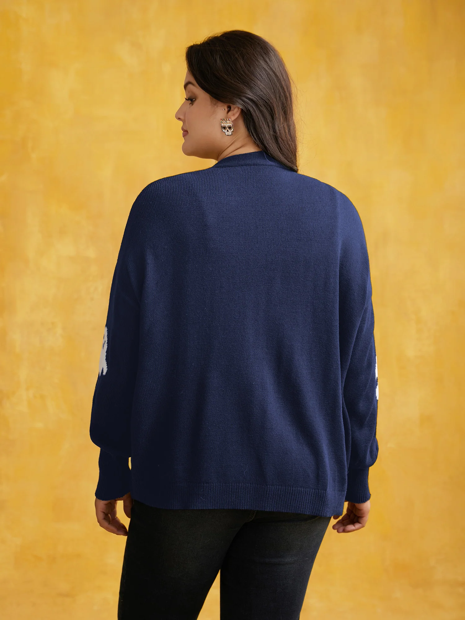 Happy Ghost Jacquard Arc Cardigan - Image 13