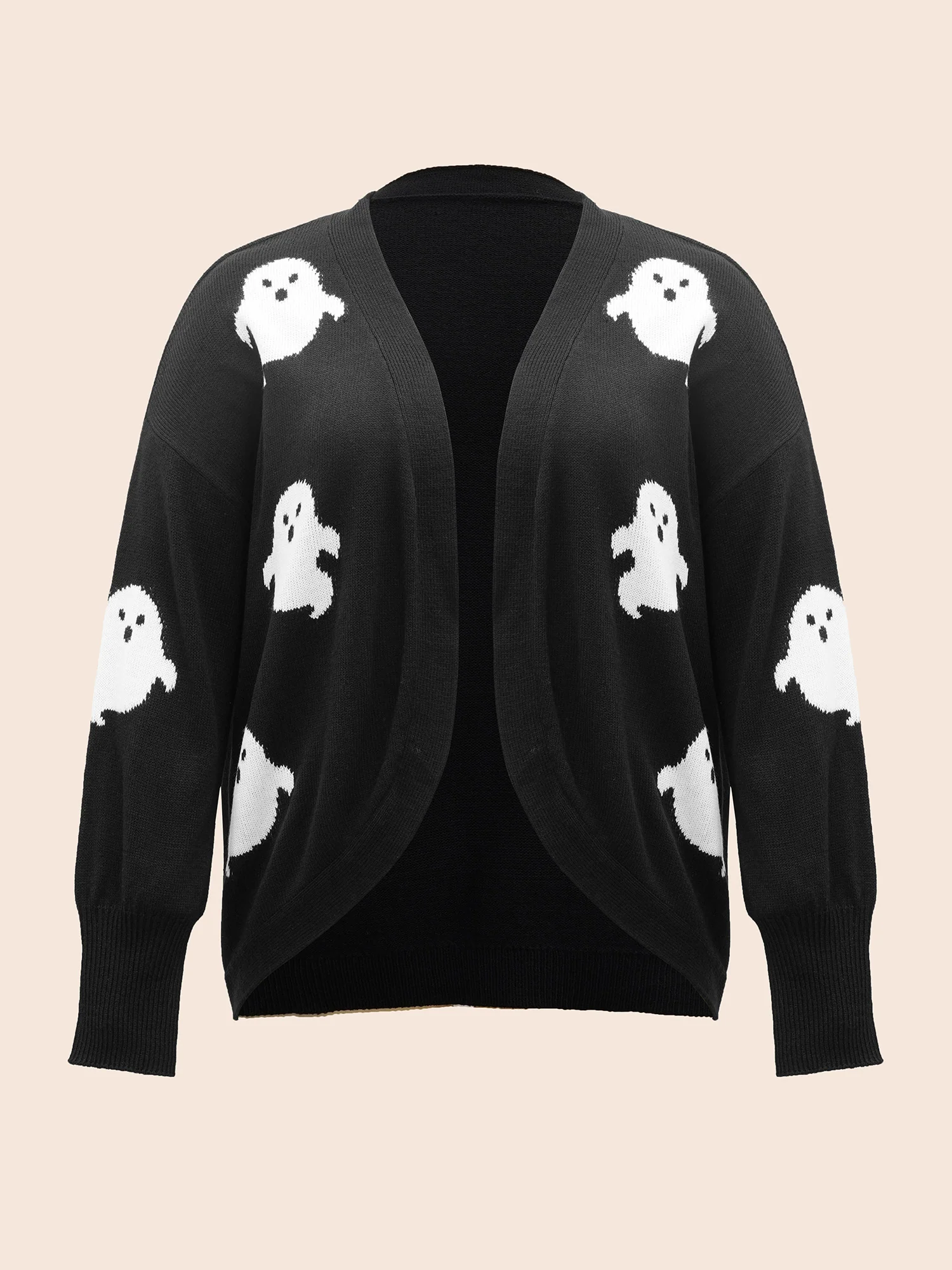 Happy Ghost Jacquard Arc Cardigan - Image 7