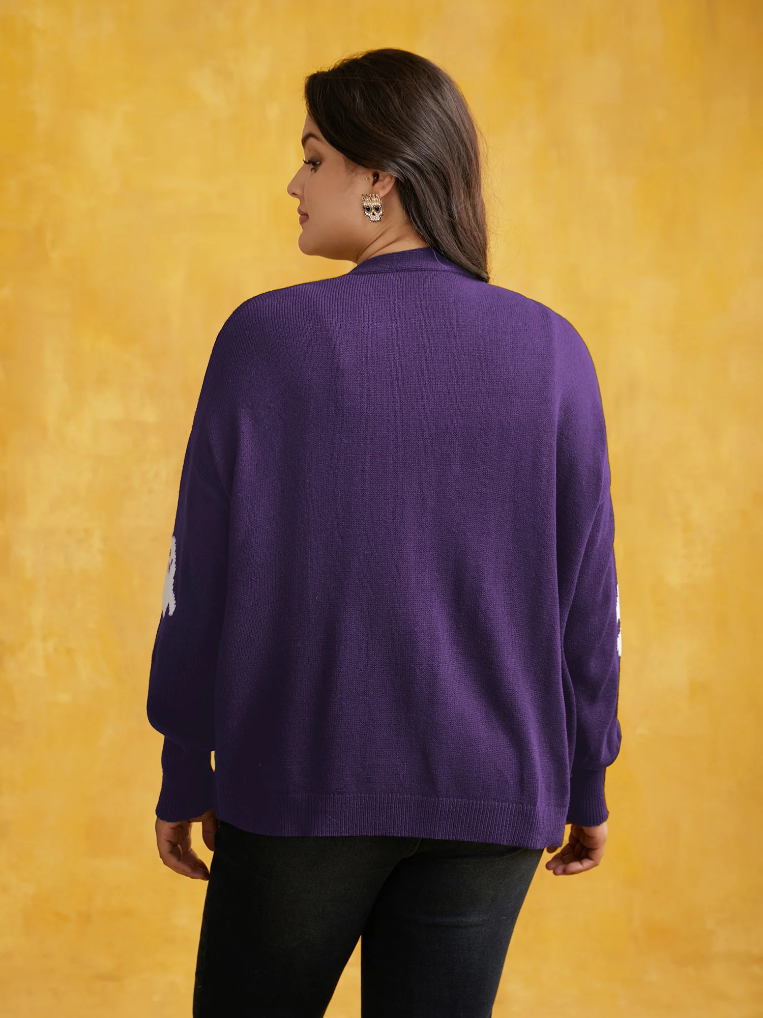 Happy Ghost Jacquard Arc Cardigan - Image 9