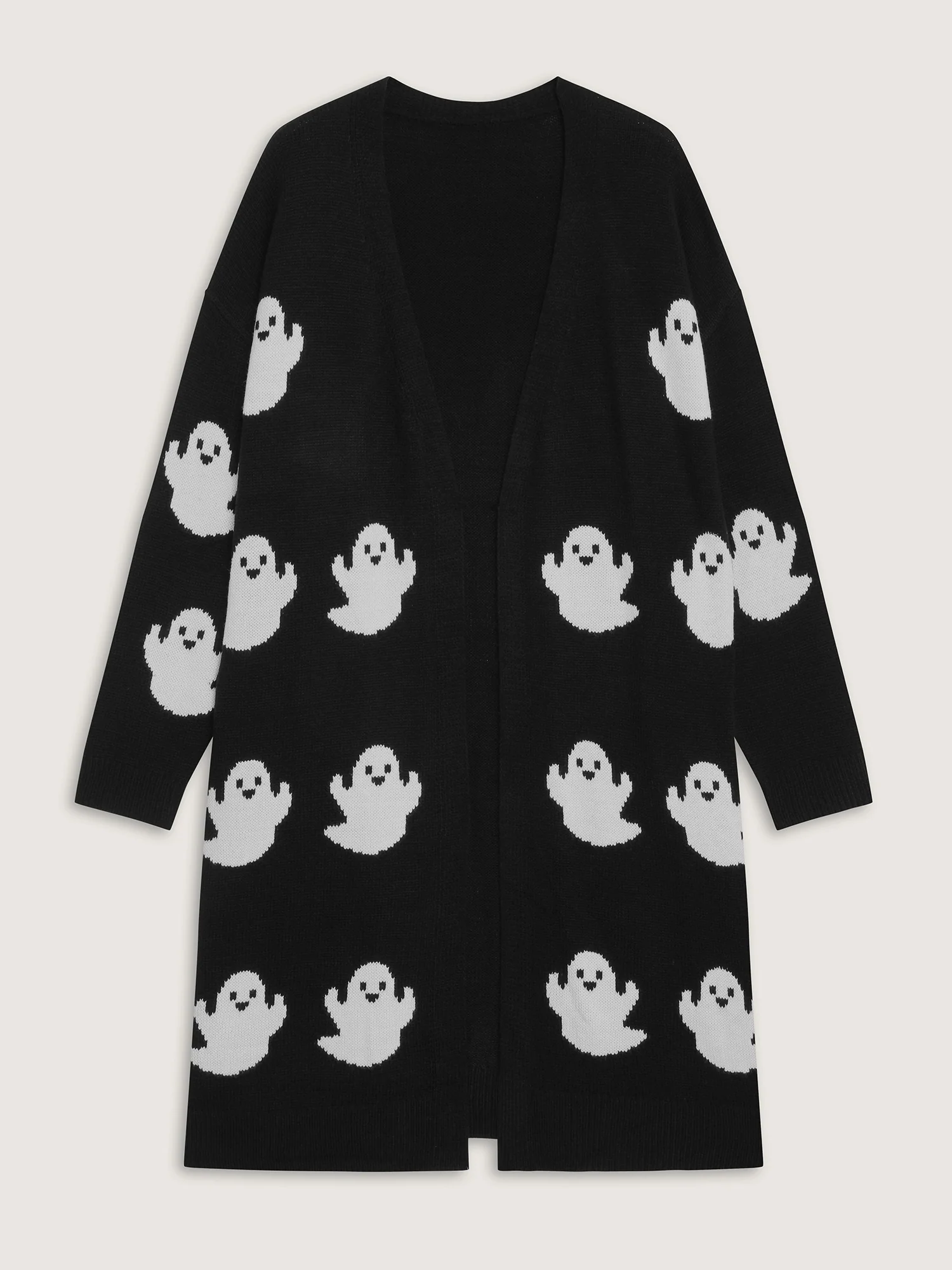 Happy Ghost Jacquard Knit Cardigan - Image 8