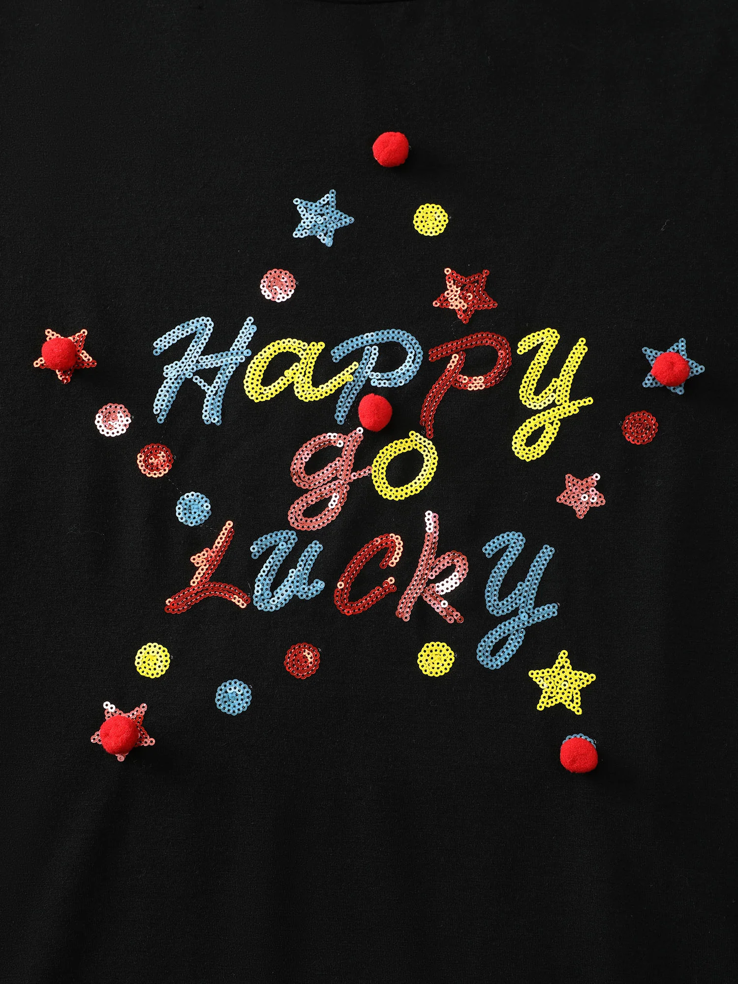 Happy Go Lucky Sequin Embroidery Sweatshirt - Image 5