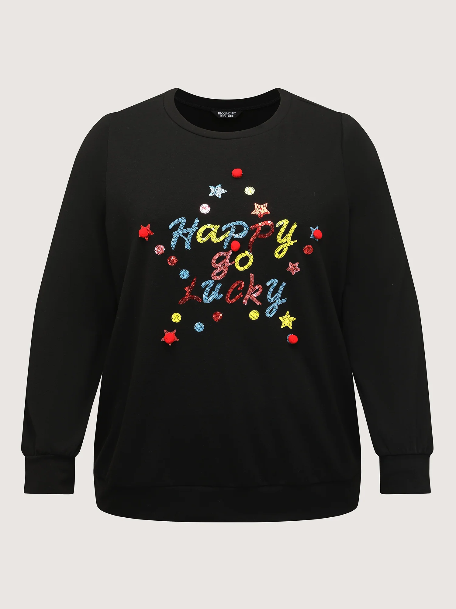 Happy Go Lucky Sequin Embroidery Sweatshirt - Image 6
