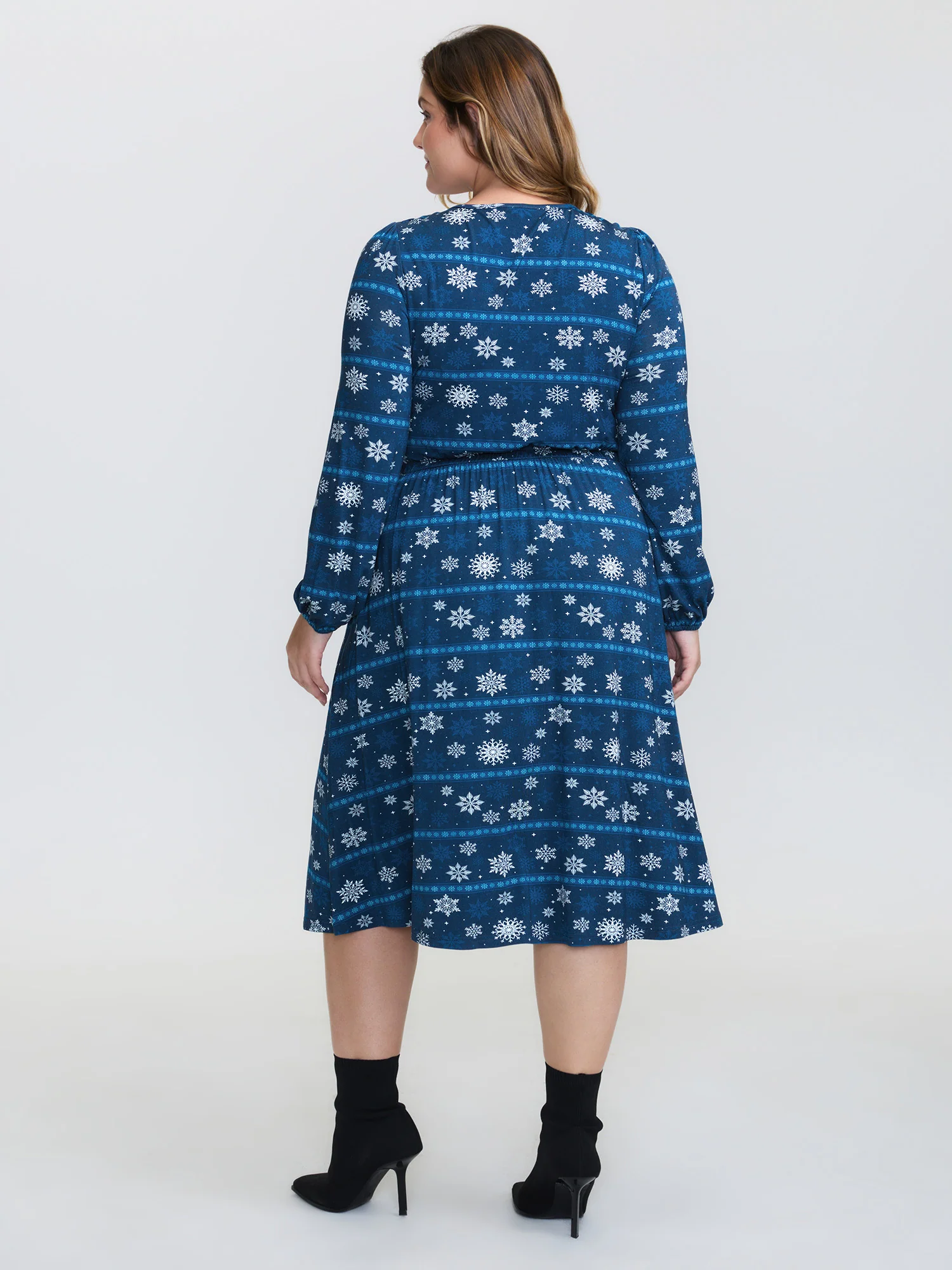 Happy Holidays Neck Cut-Out Midi Dress - Image 4