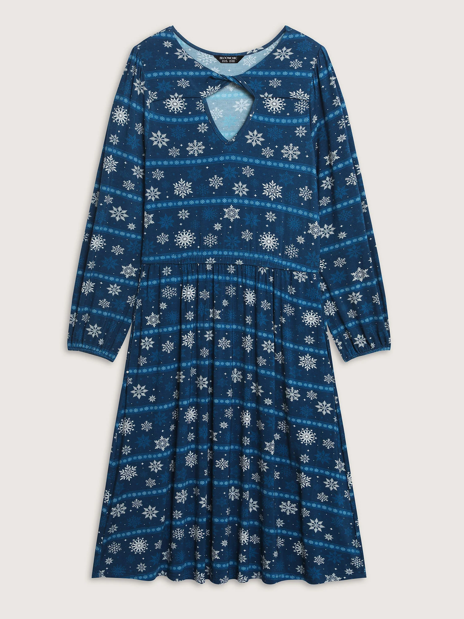 Happy Holidays Neck Cut-Out Midi Dress - Image 7