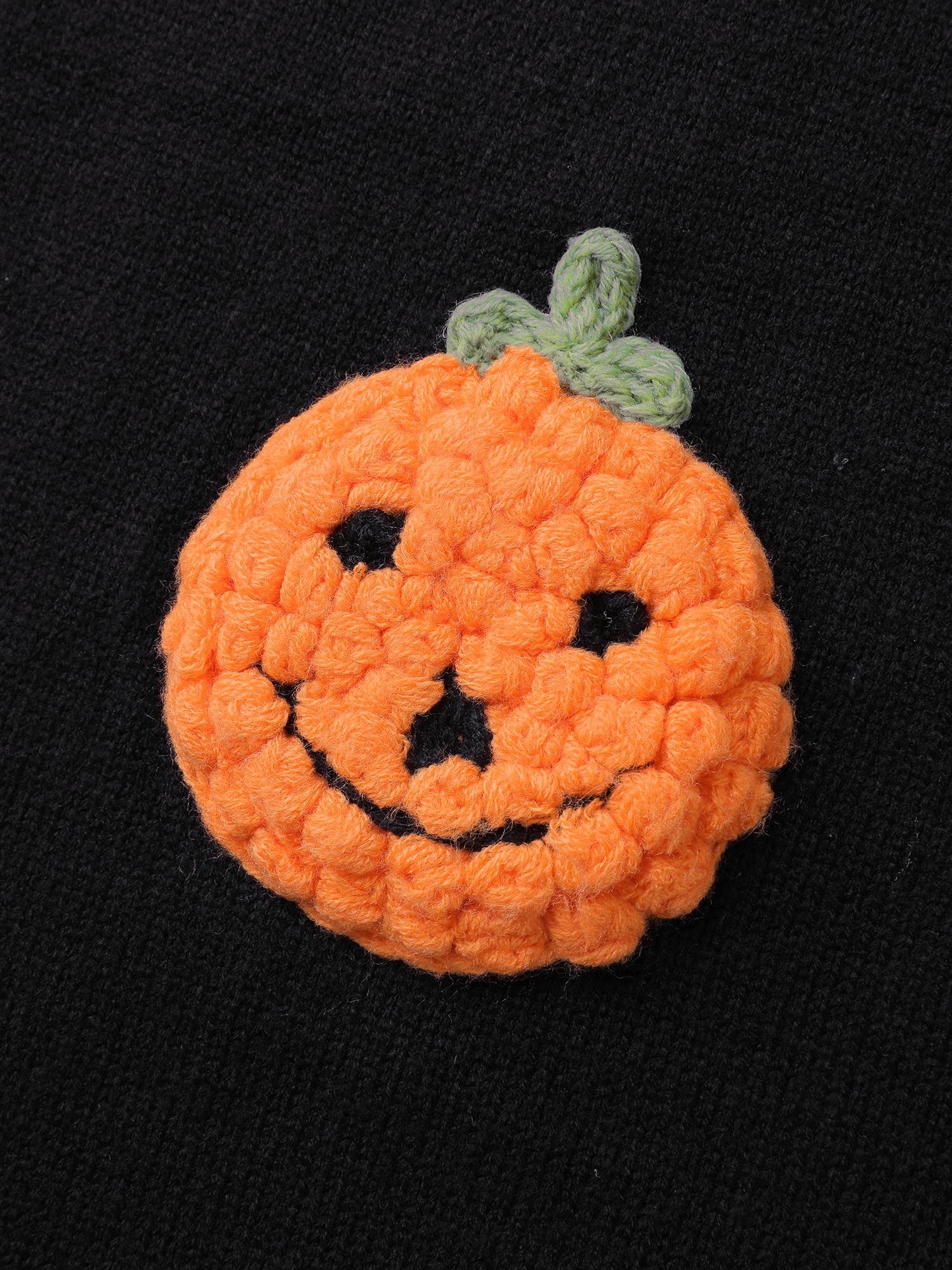 Happy Pumpkin Crochet Knit Cardigan - Image 5