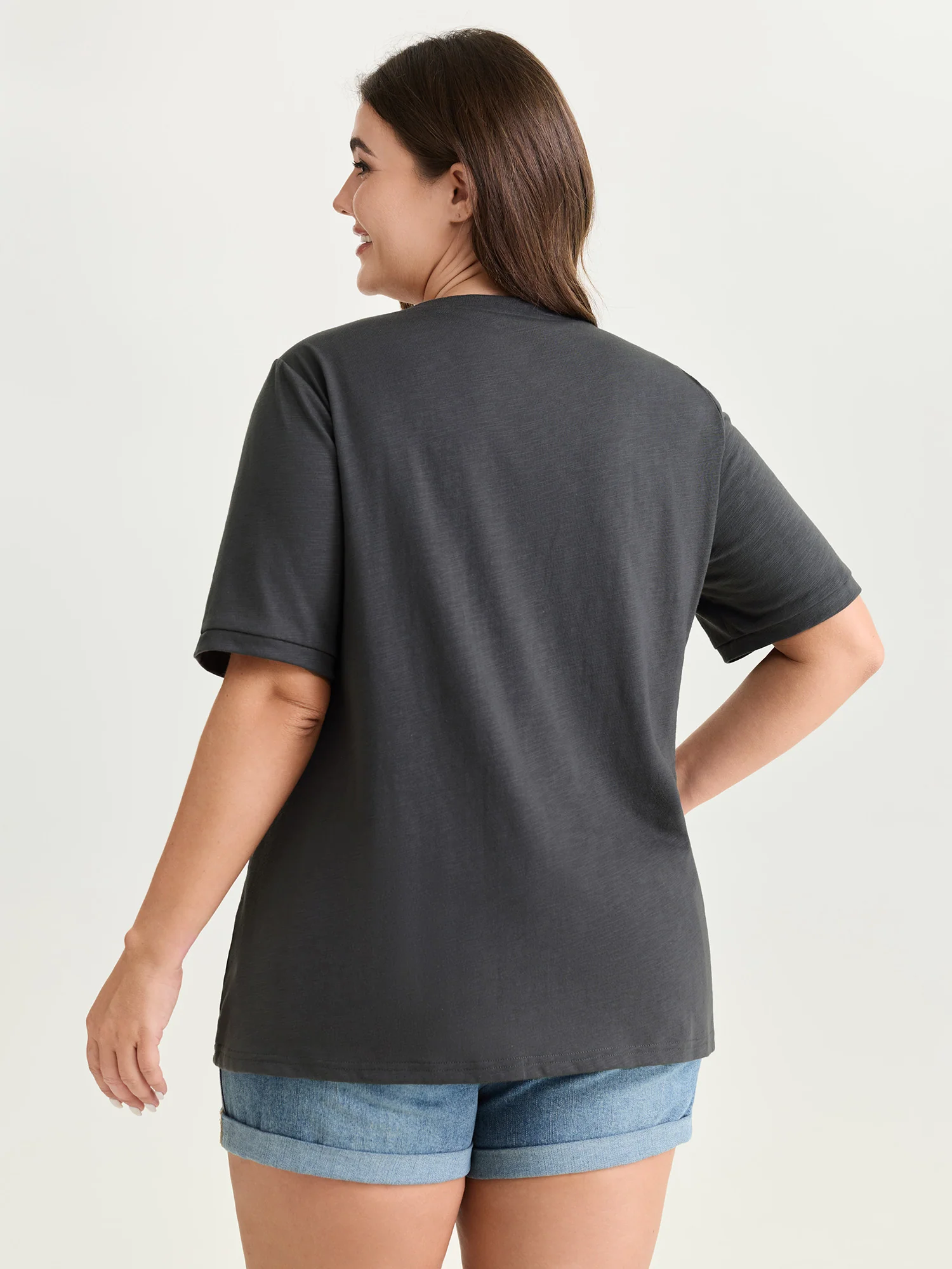 Happy Rainbow Print Round Neck T-Shirt - Image 4