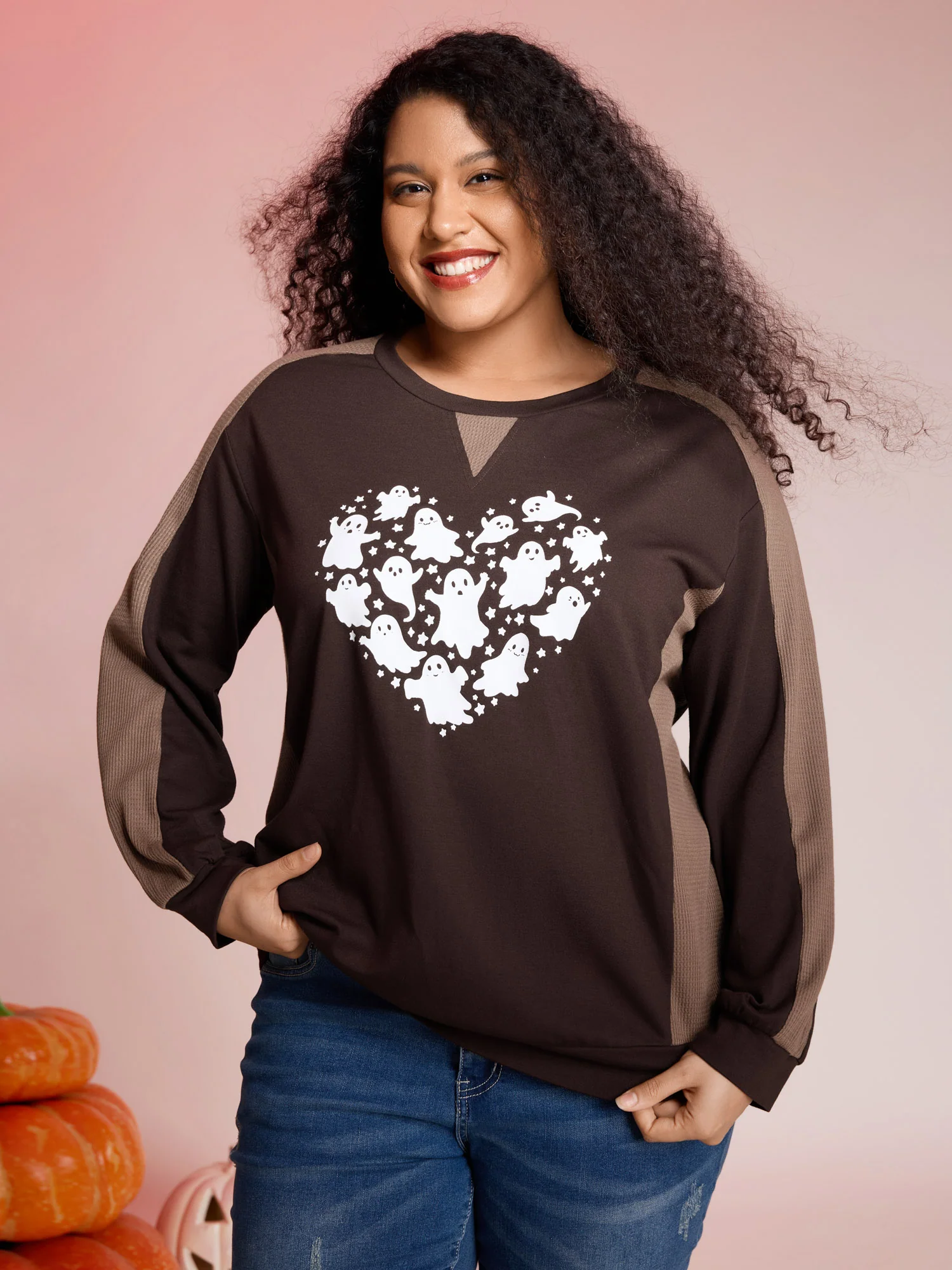 Haunted Heart Relaxed Fit Round Neck Sweatshirt - Image 2