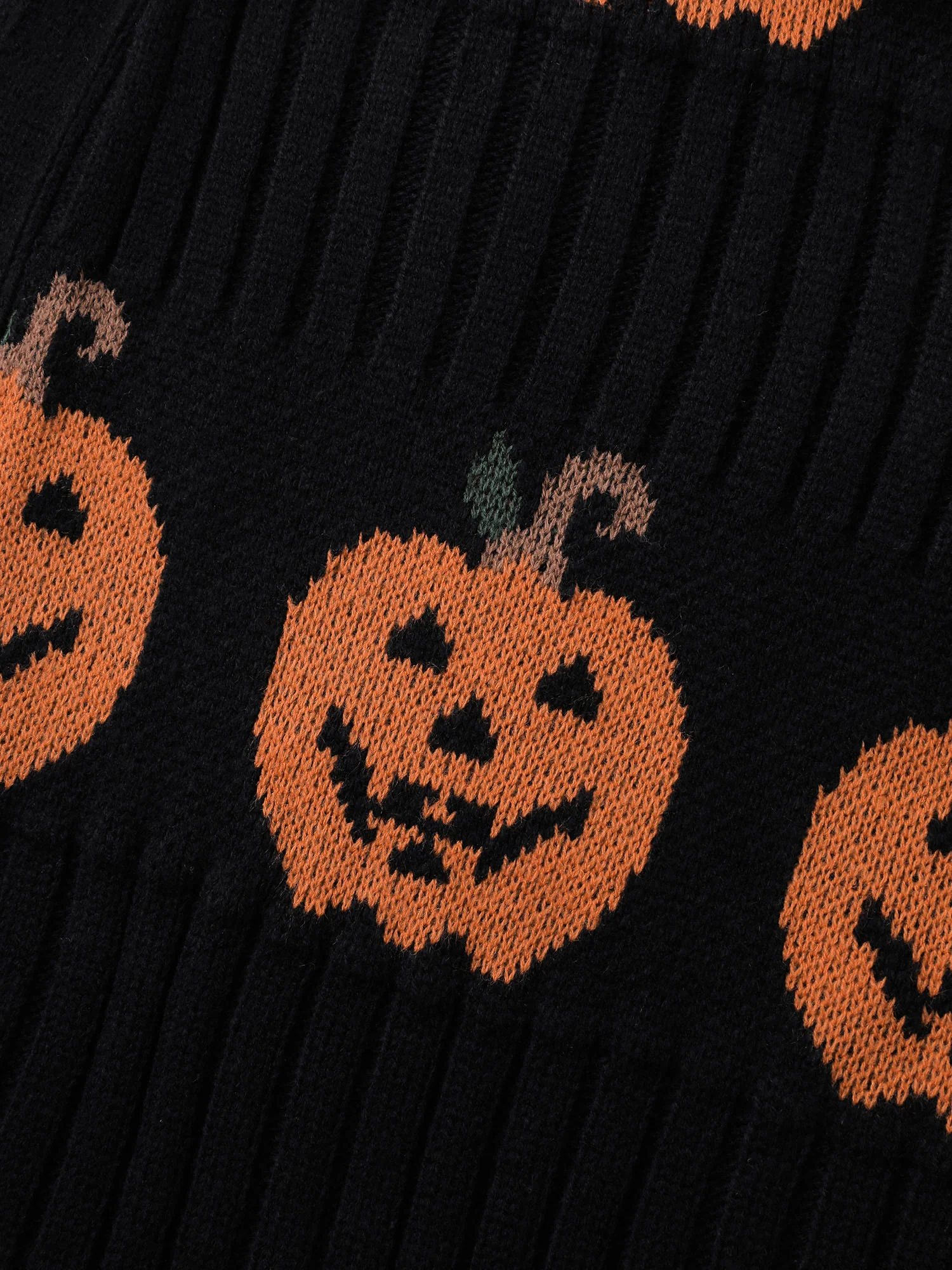 Haunted Pumpkin Print Curvy Hem Knit Cardigan - Image 6