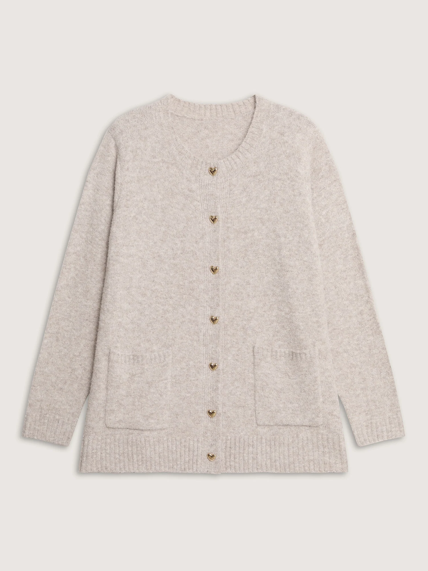 Heart Button-Down Pockets Knit Cardigan - Image 7