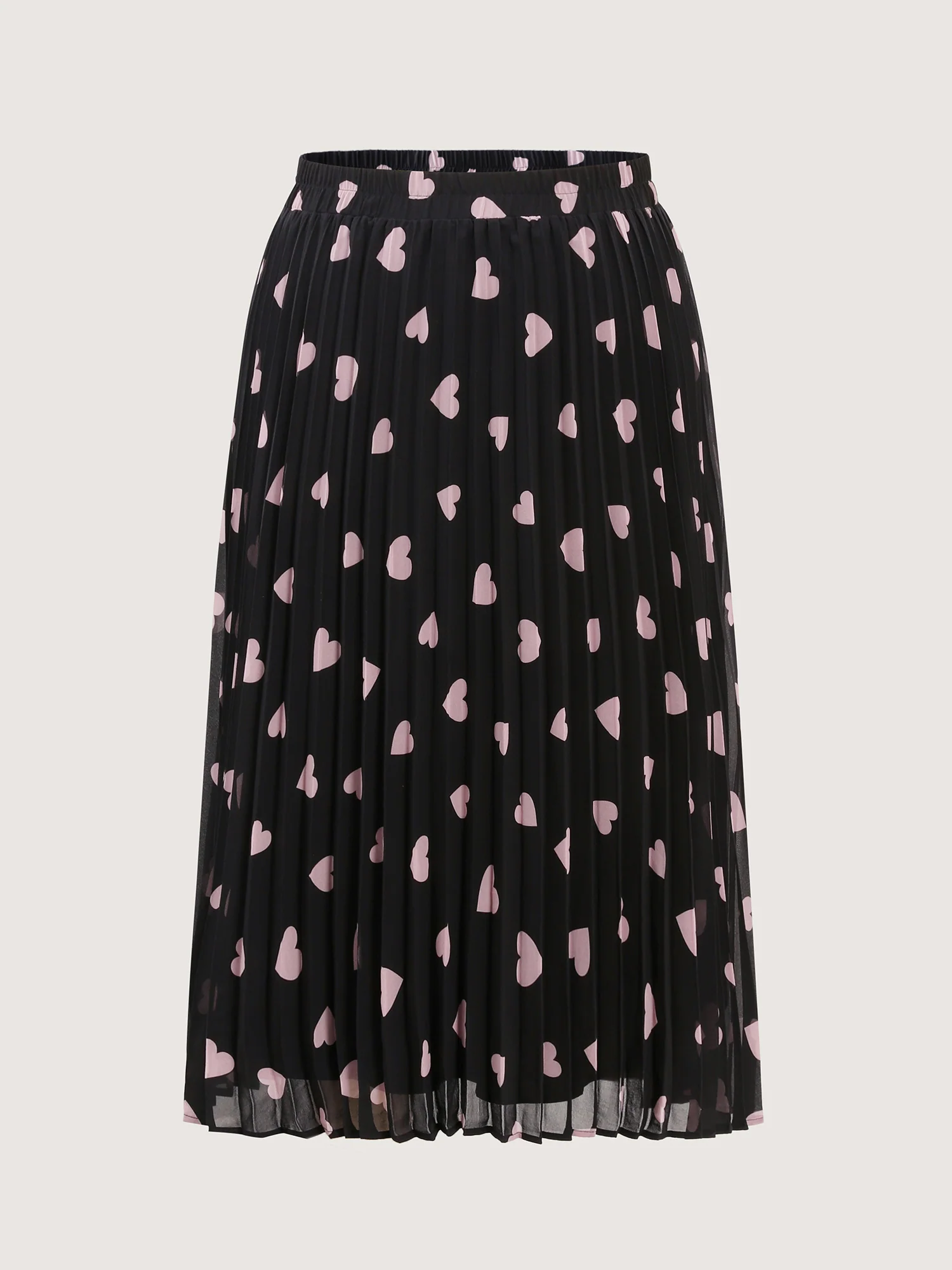 Heart Mesh Pleated Maxi Skirt - Image 8