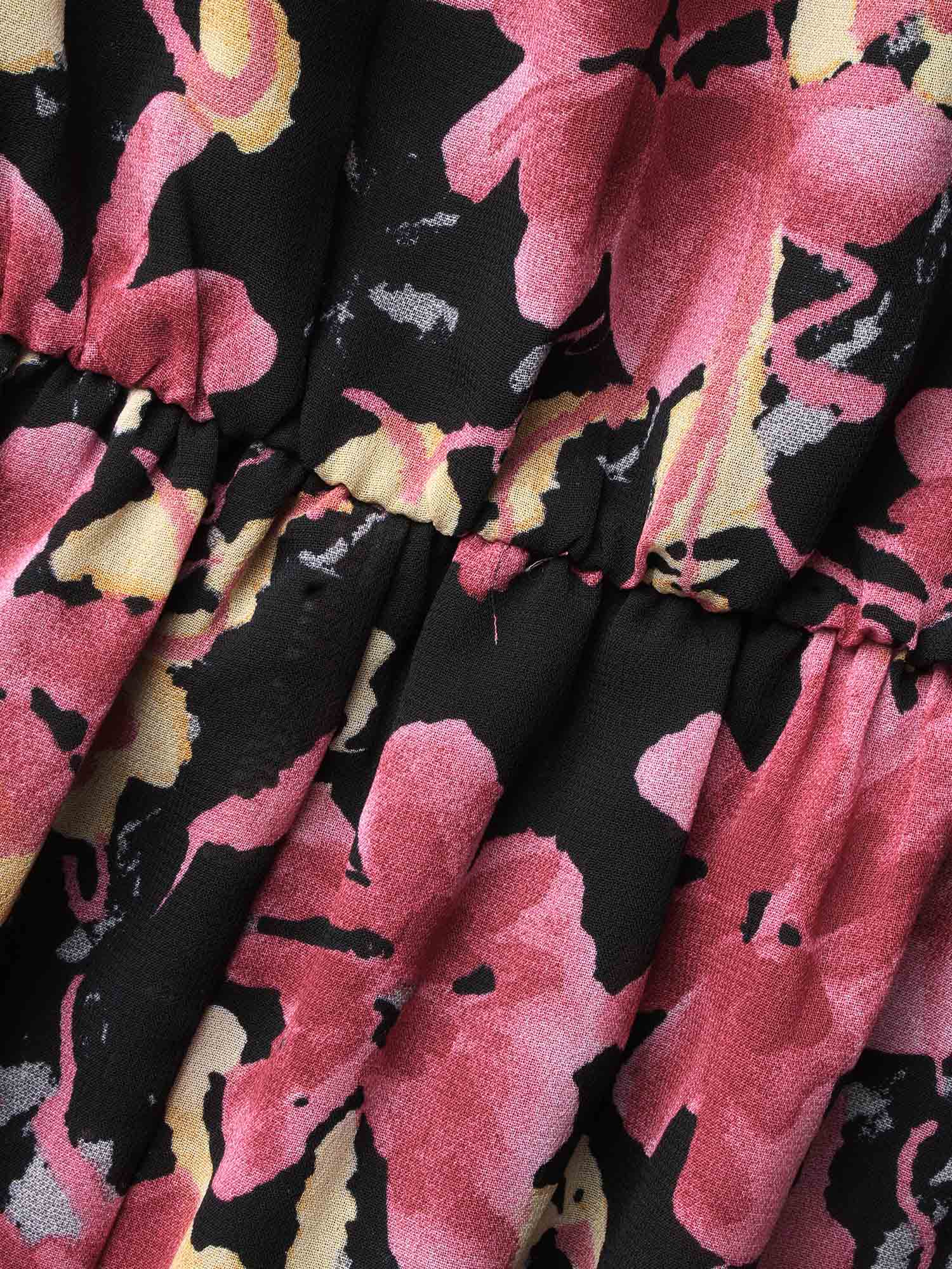 Heart Neckline Floral Mesh Patchwork Dress - Image 6
