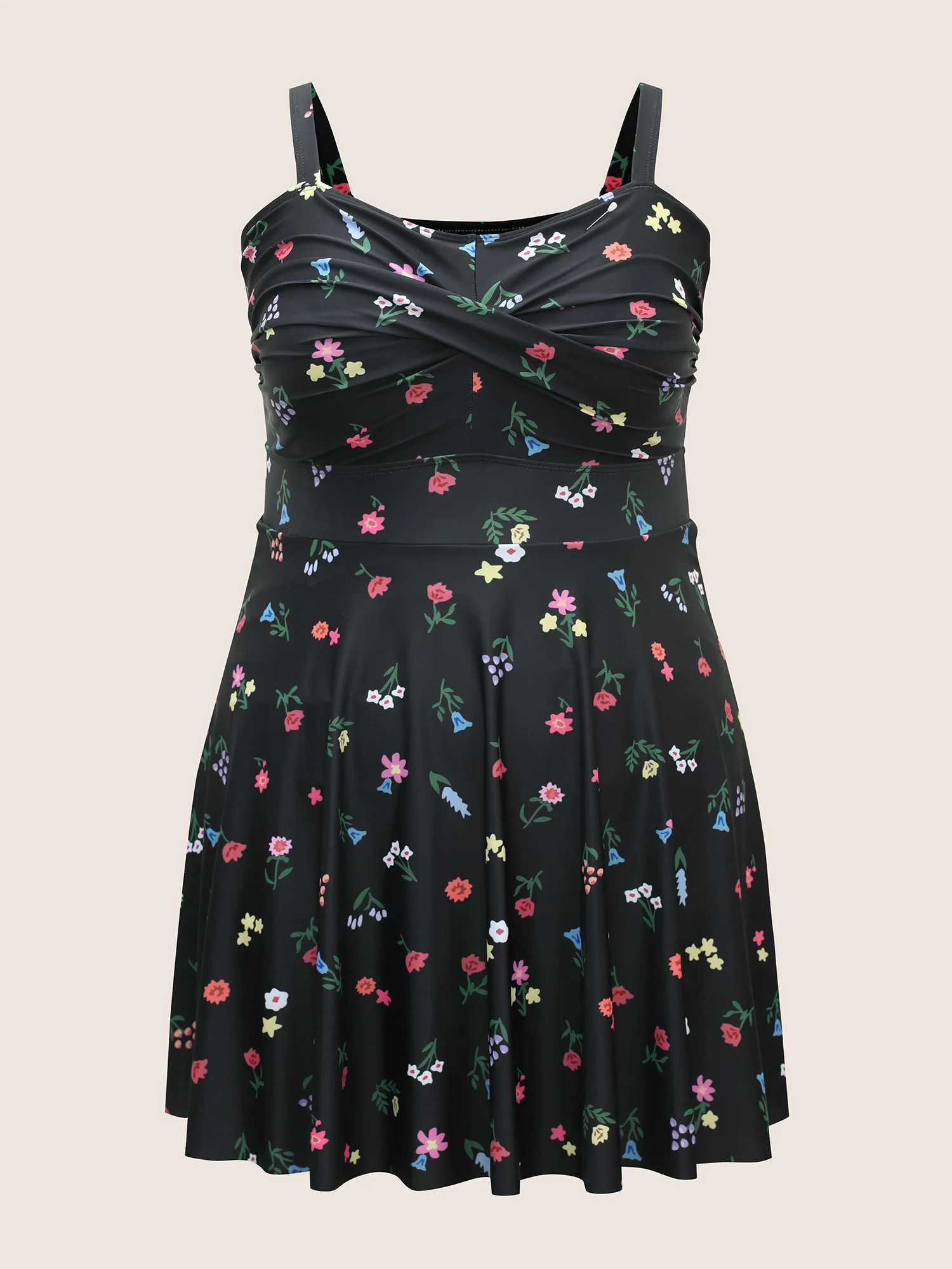 Heart Neckline Floral Twist Front Swim Dress - Image 8