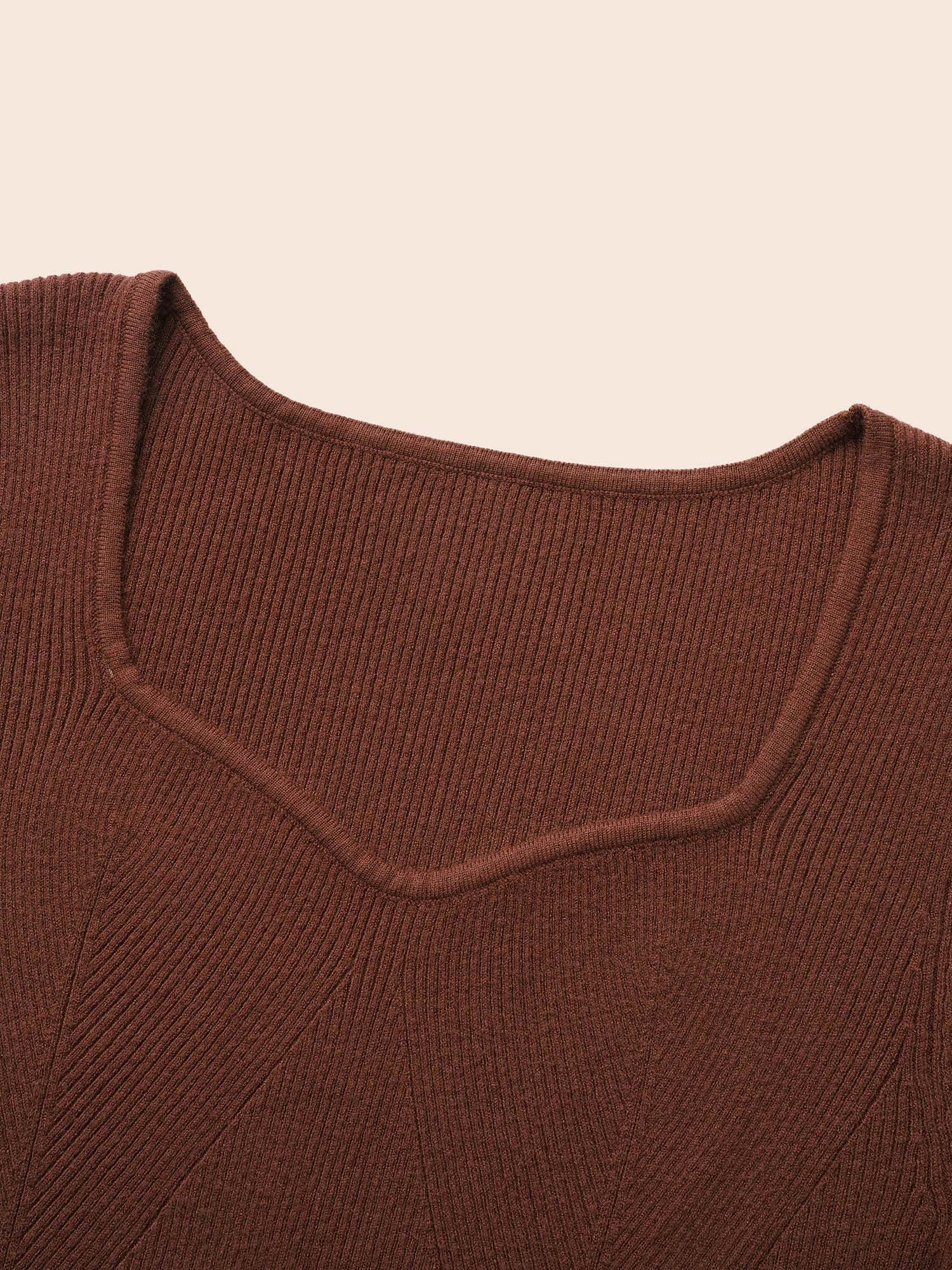 Heart Neckline Pit Strip Pullover - Image 6