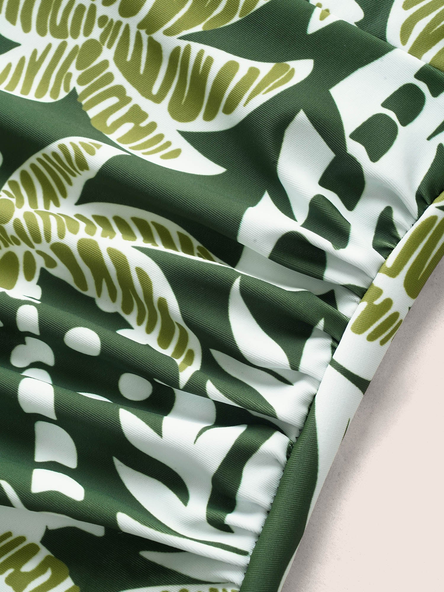 Heart Neckline Tropical Print Crossover One Piece Swimsuit - Image 6
