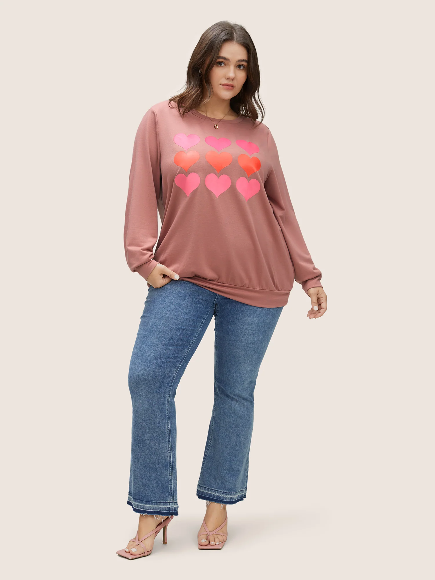 Heart Ombre Crew Neck Sweatshirt - Image 3