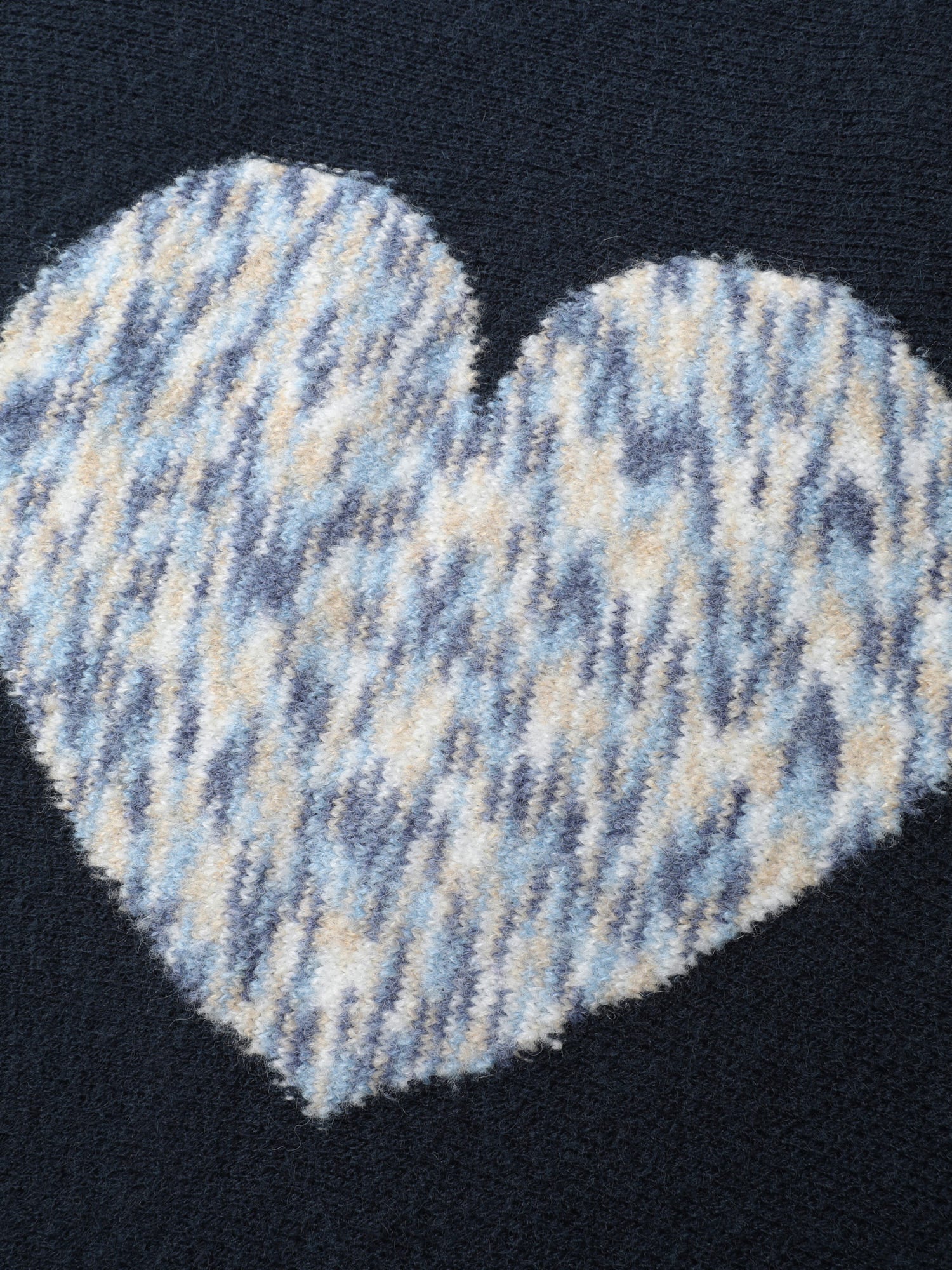 Heart Pattern Flowy Front-Open Knit Cardigan - Image 6