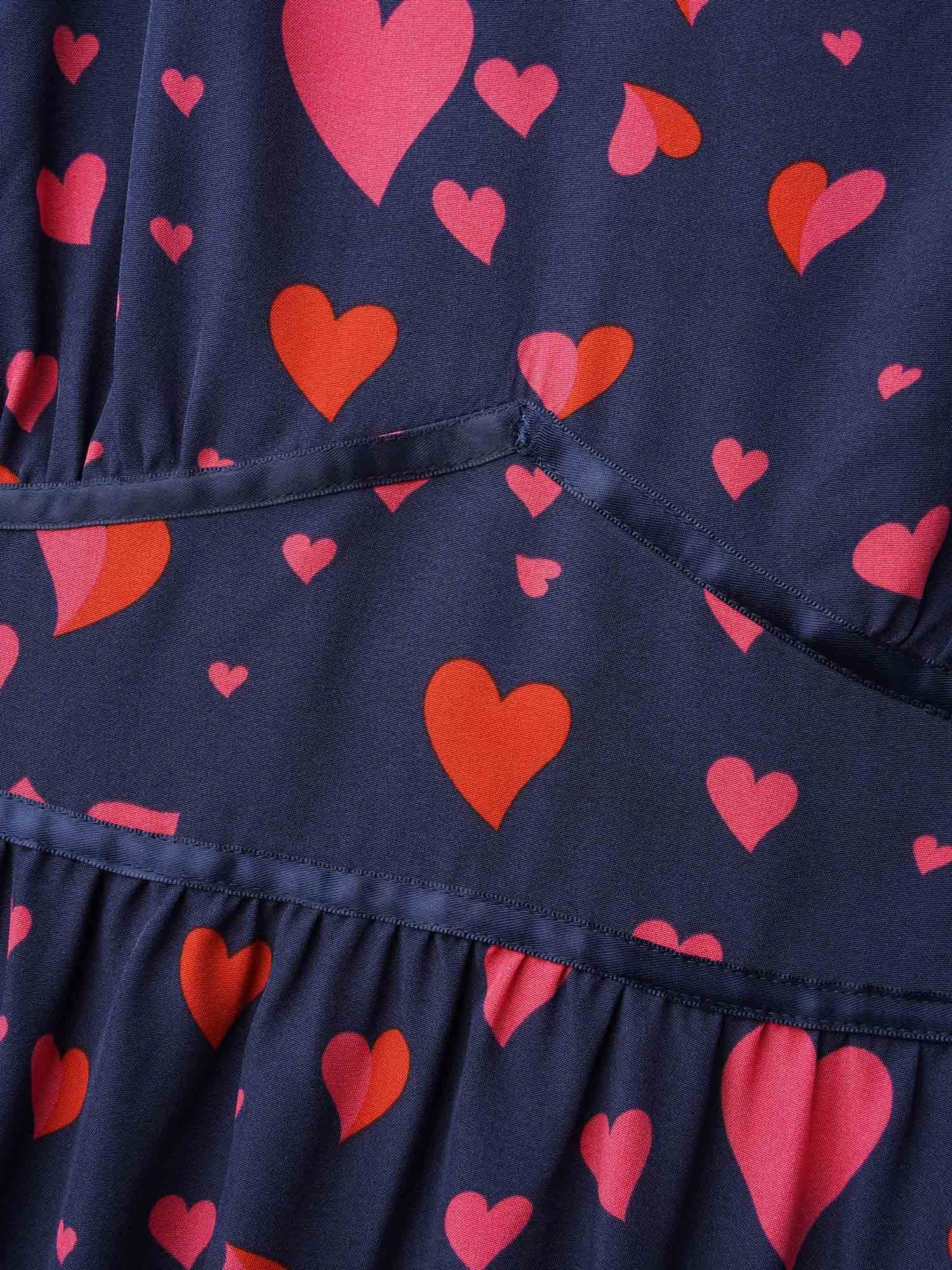 Hearts Print Contrast Webbing Pocket Dress - Image 7