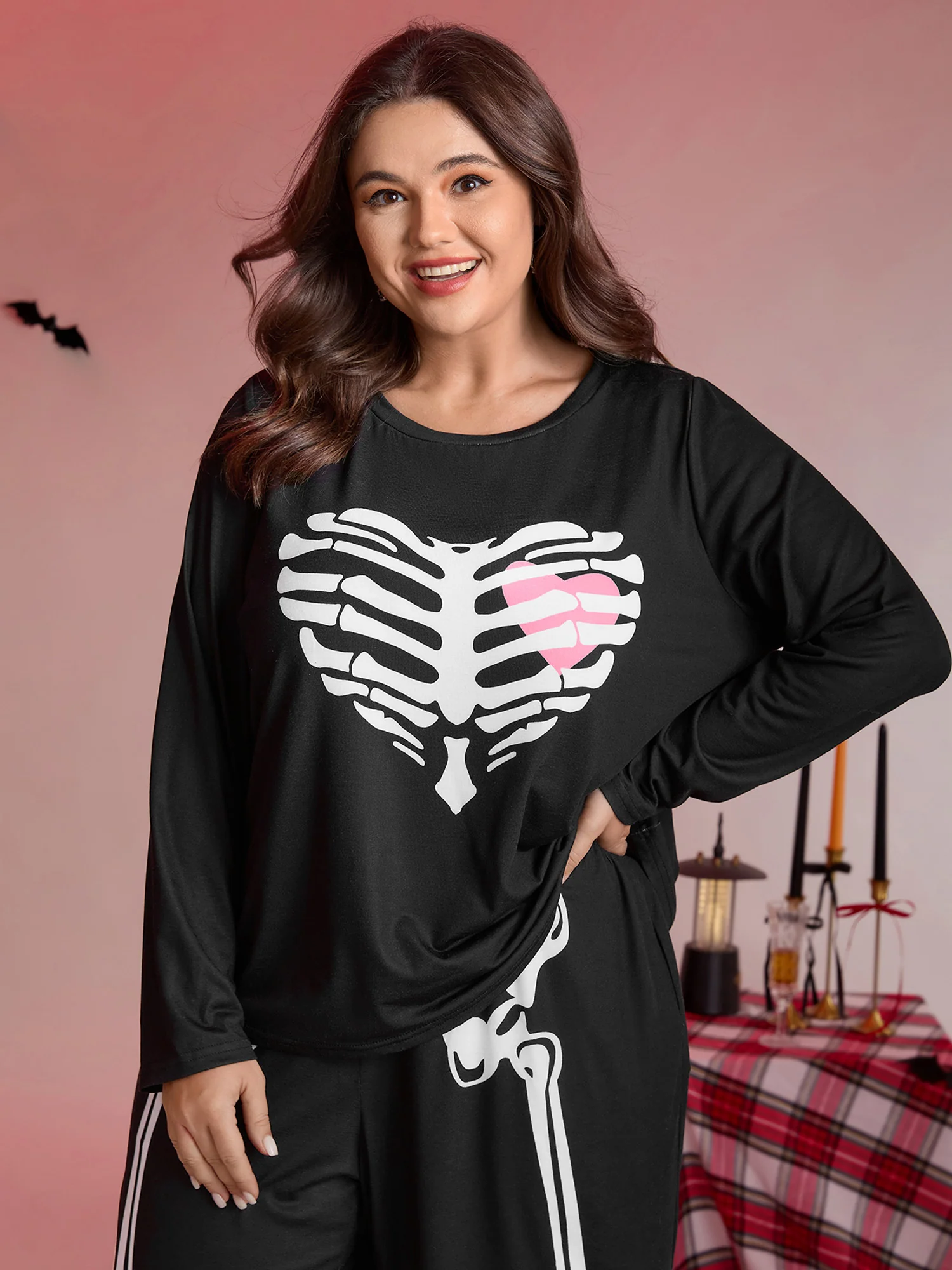Hearty Skull Print Loungewear Set - Image 2