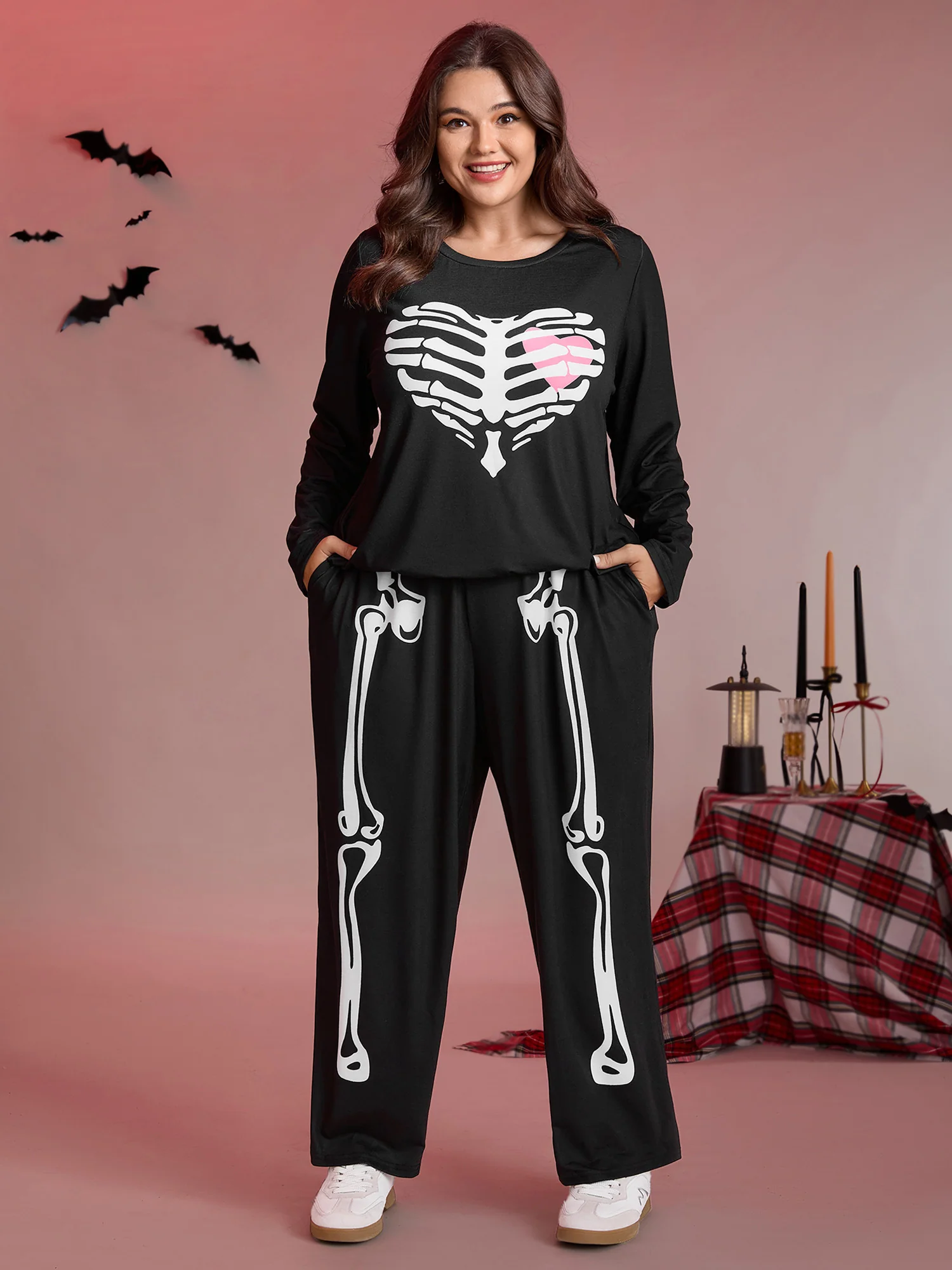 Hearty Skull Print Loungewear Set - Image 4