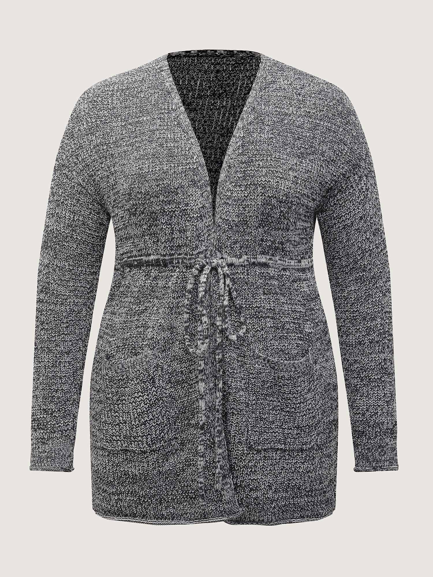 Heather Adjustable Waist Drawstring Knit Cardigan - Image 9